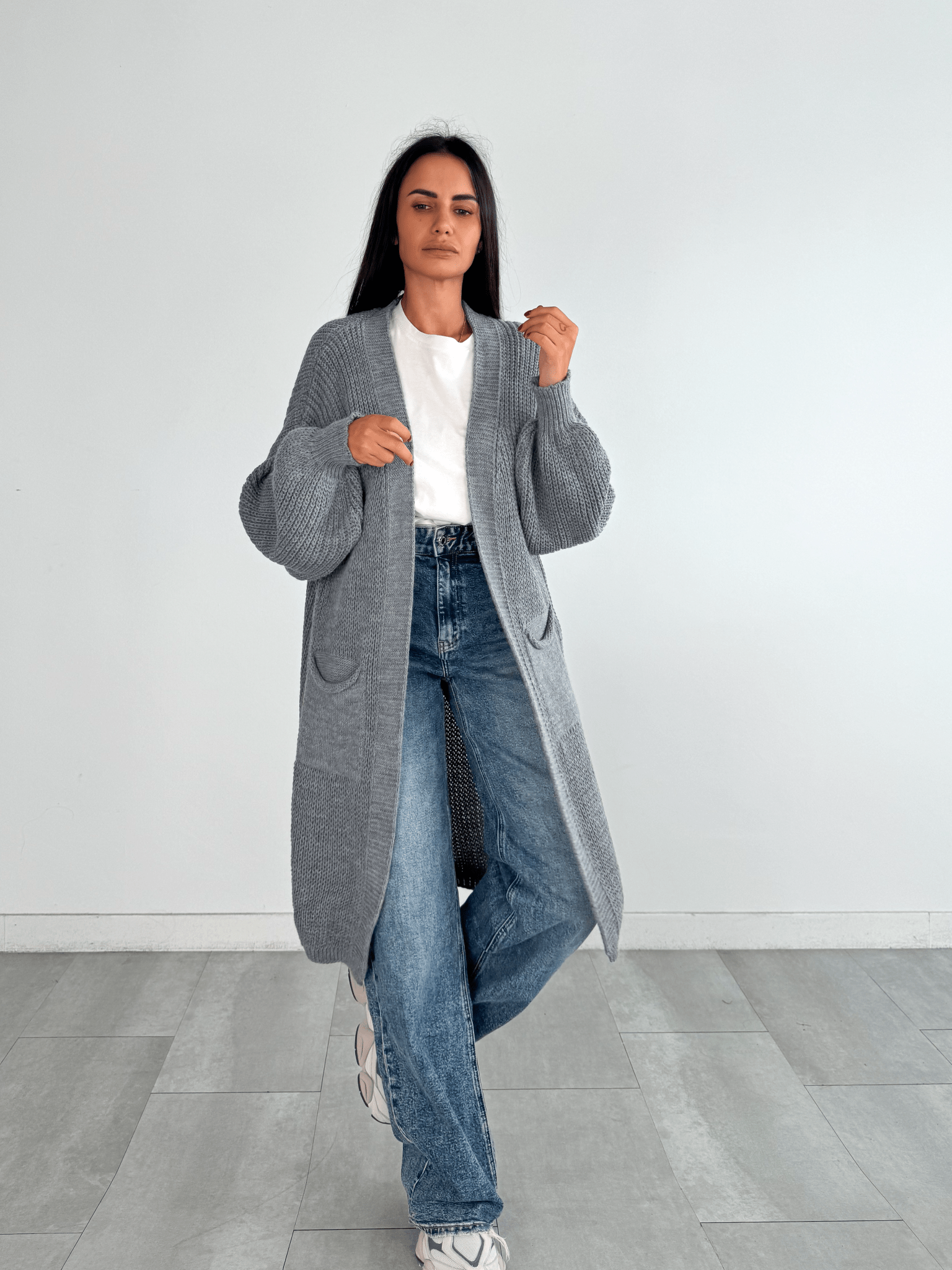 Cardigan Flamingo - Grigio - SAINTH