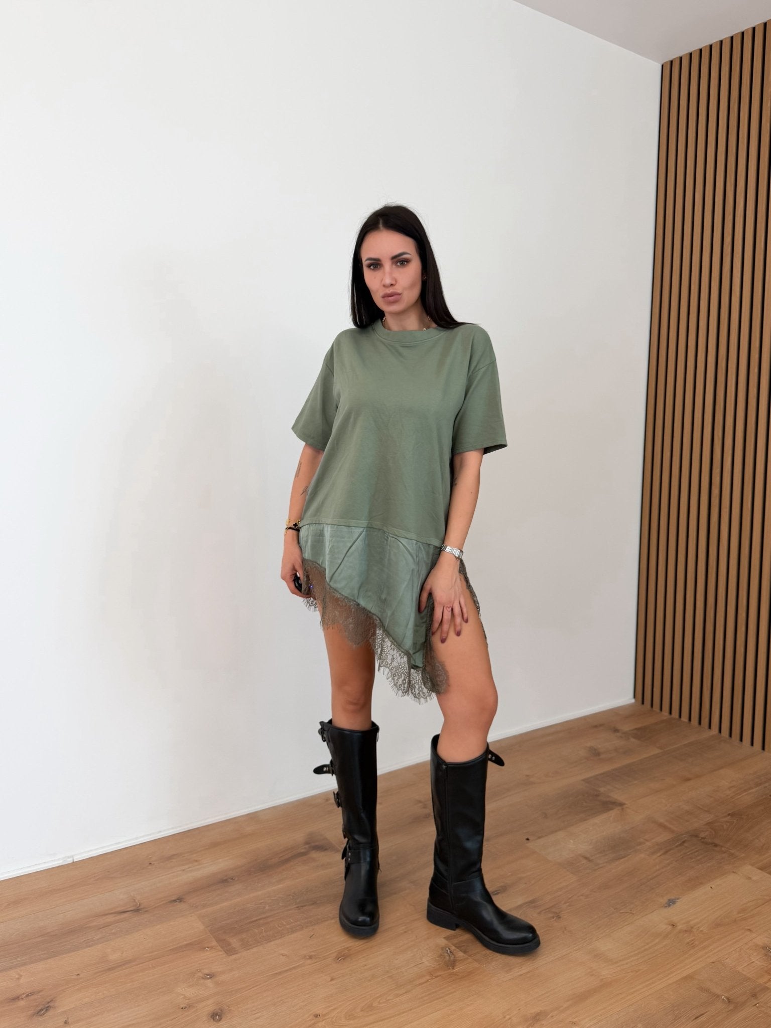 Maglia Abito Pizzo - Army Green - SAINTH
