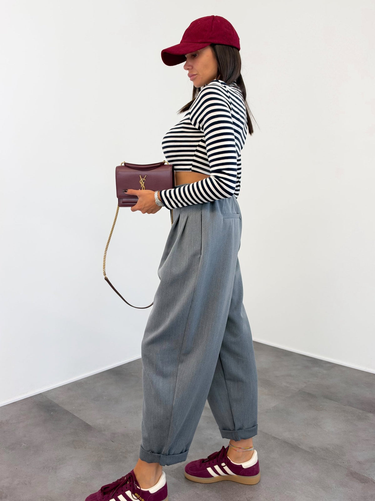Maglia Crop Linee - Bianca Nera - SAINTH