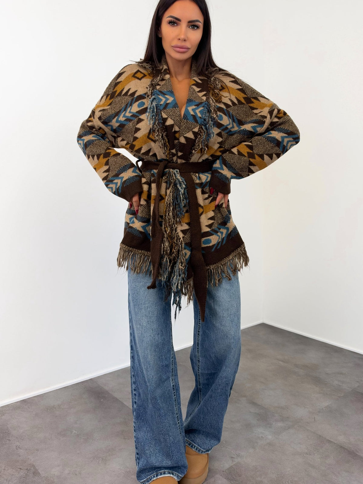 Cardigan Triangle 2.0 - Marrone Ocra - SAINTH