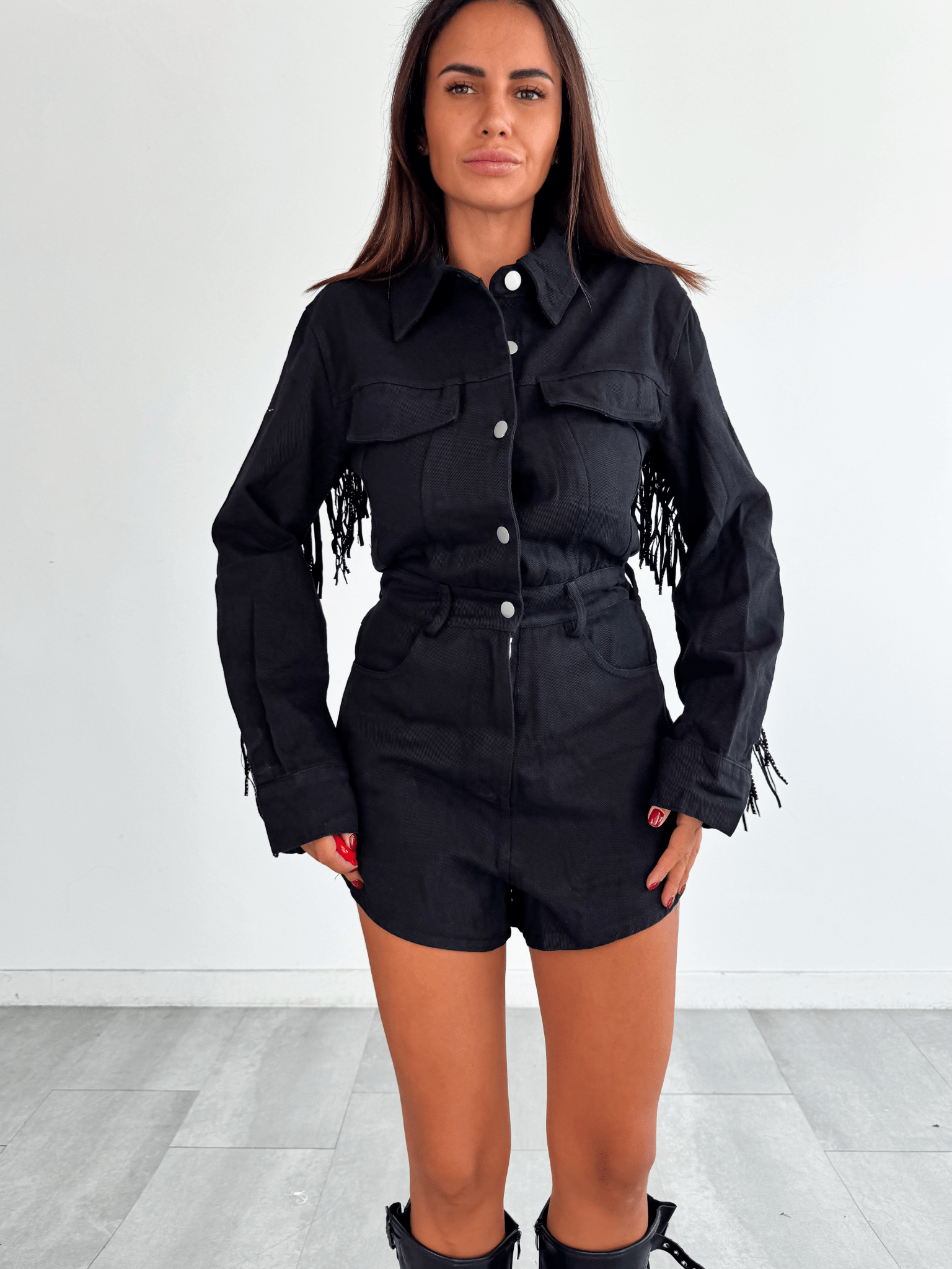 Salopette Frange - Nera - SAINTH