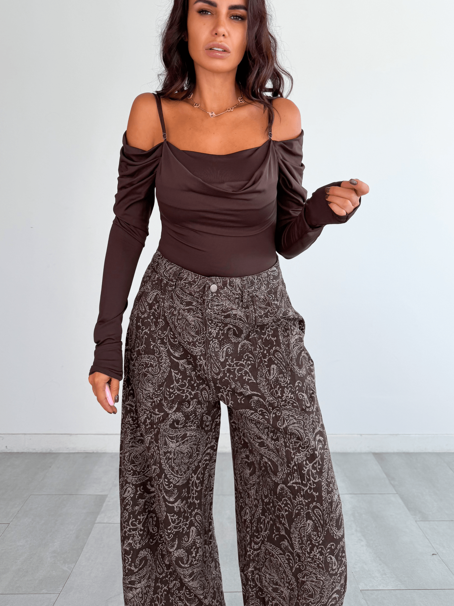 Maglietta Asimmetrica - Marrone - SAINTH