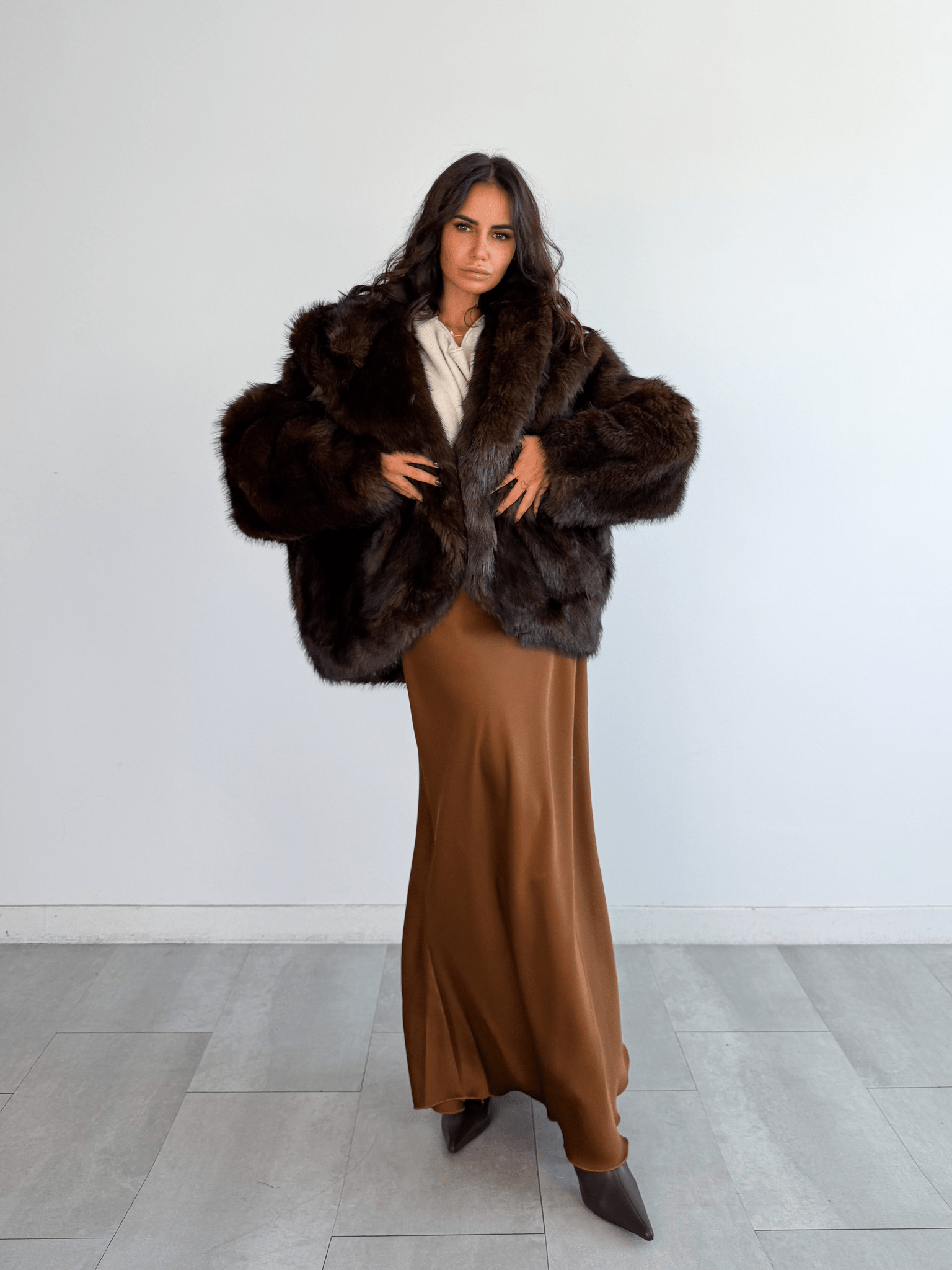 Gonna Fluide - Marrone - SAINTH