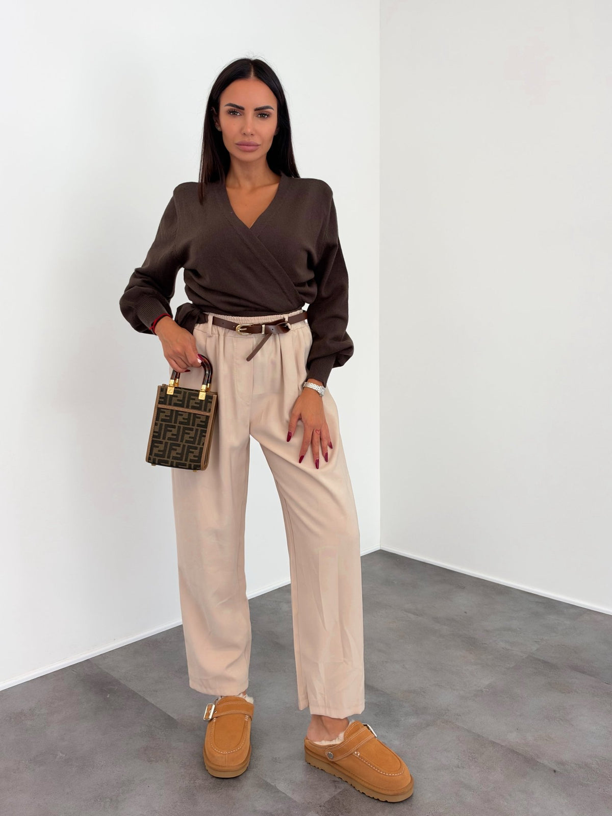 Cardigan Chiasmo - Marrone - SAINTH