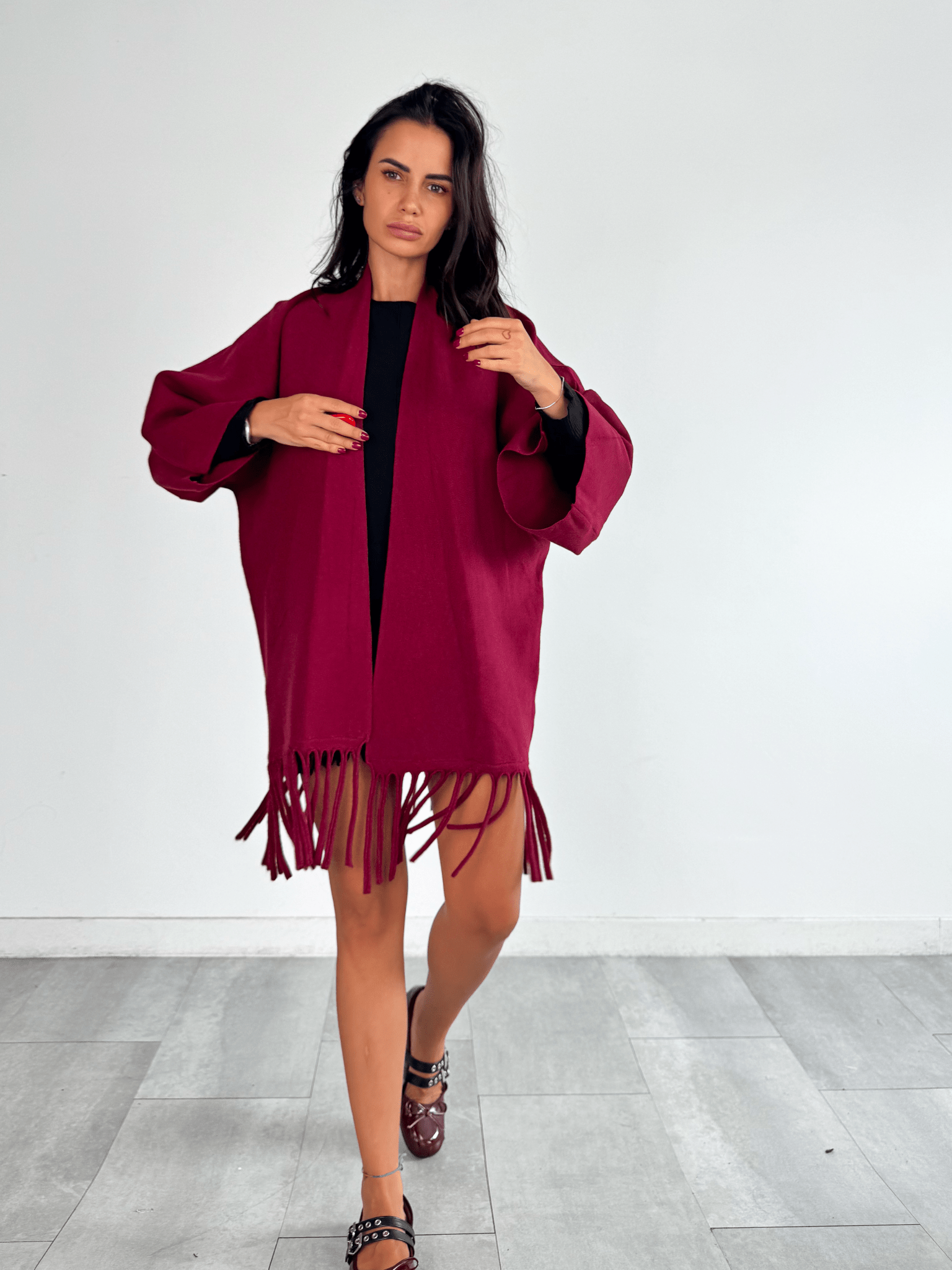 Cardigan Frange - Bordeaux - SAINTH