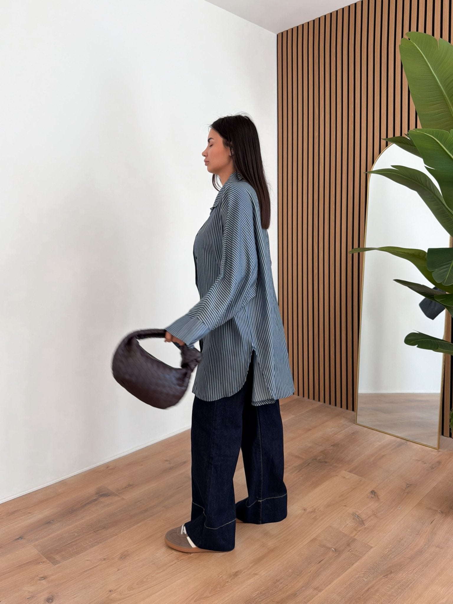 Maxi Camicia Righe - Blu - SAINTH