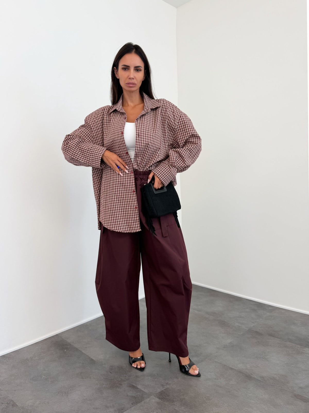 Maxi Camicia Spallona - Bordeaux - SAINTH