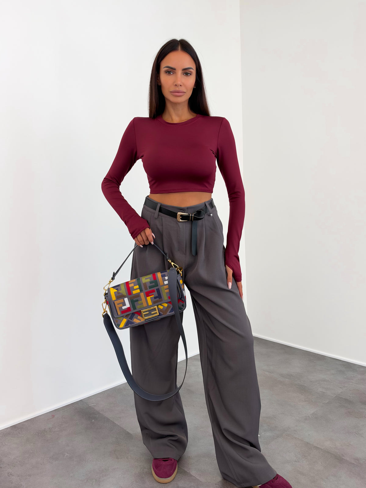 Maglia Crop Simply - Bordeaux