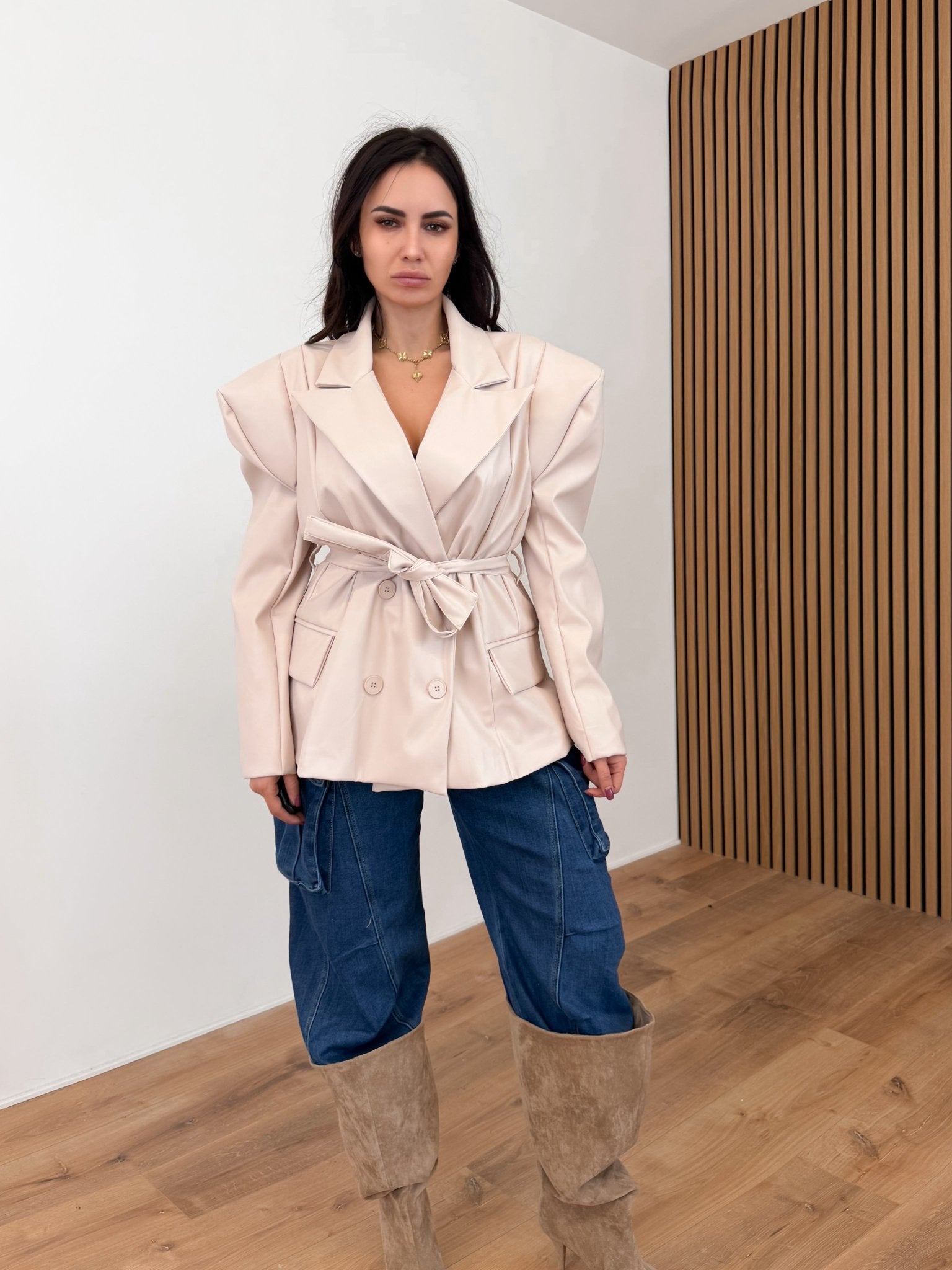 Blazer Liban Ecopelle - Beige - SAINTH