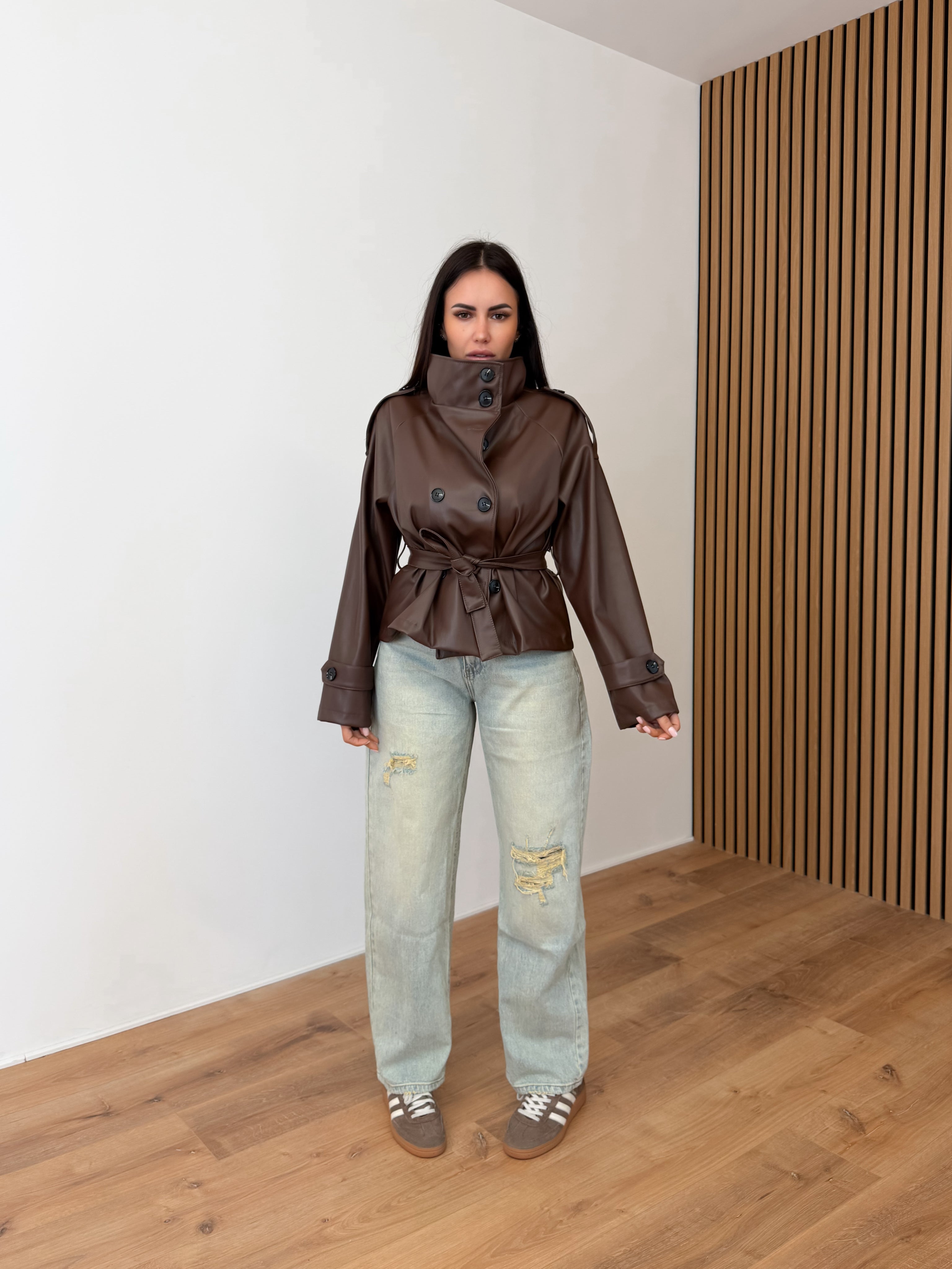 Trench Collo Alto - Marrone