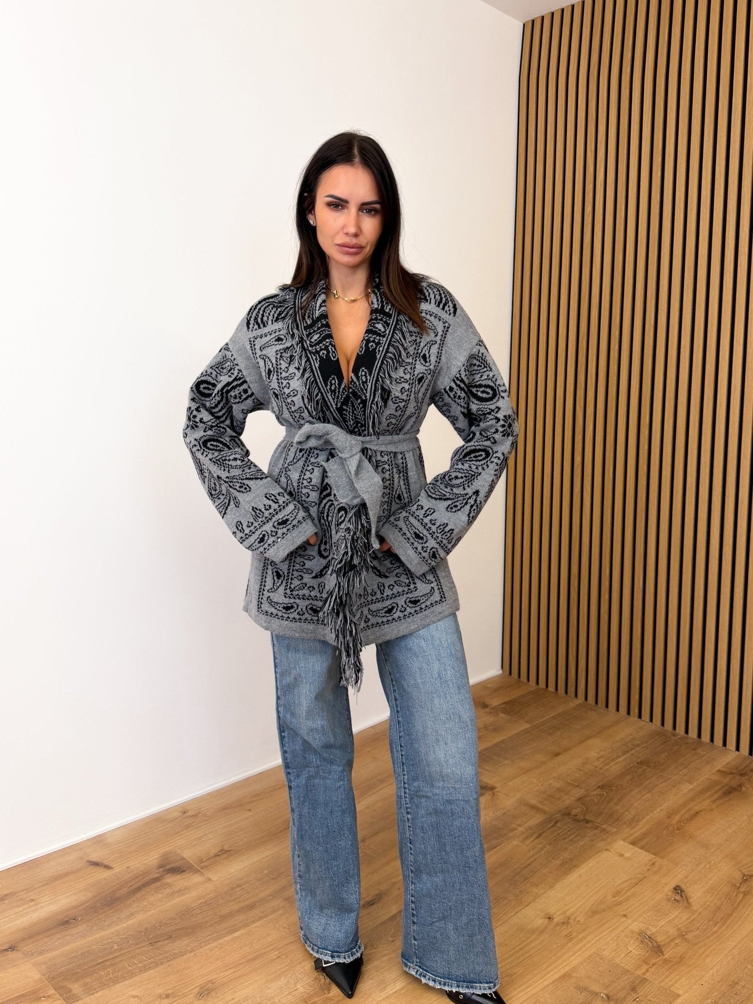 Cardigan Azteco - Grigio e Nero - SAINTH