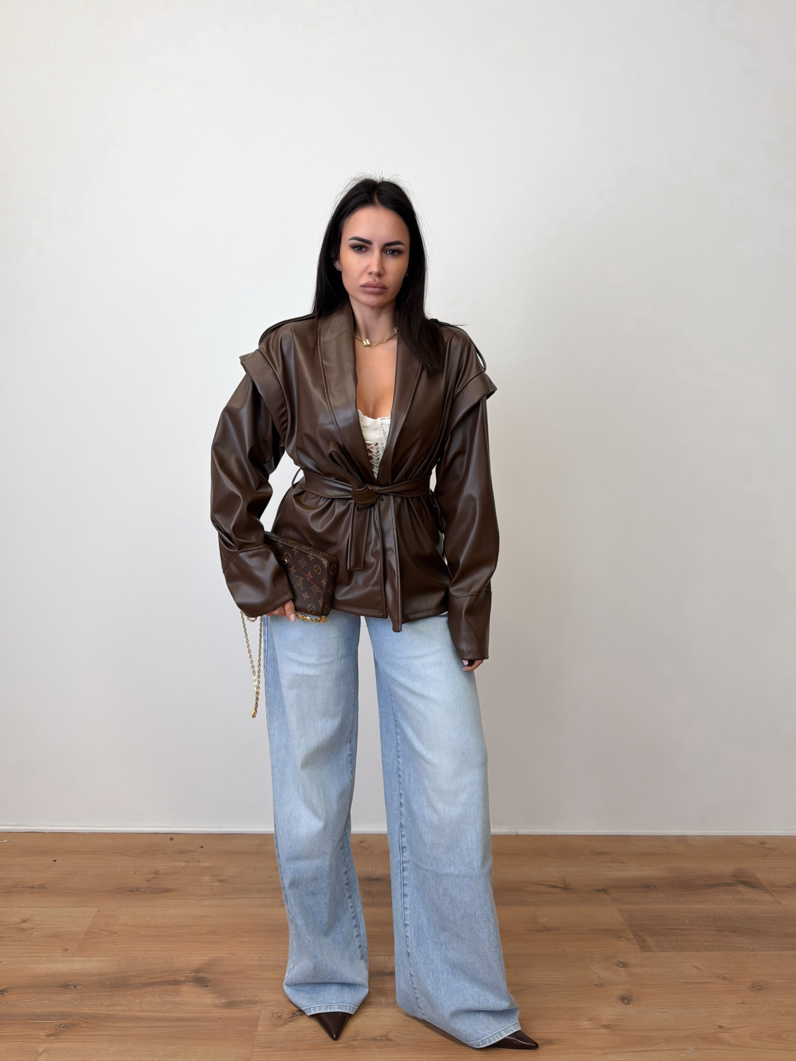 Cappotto Leather - Marrone