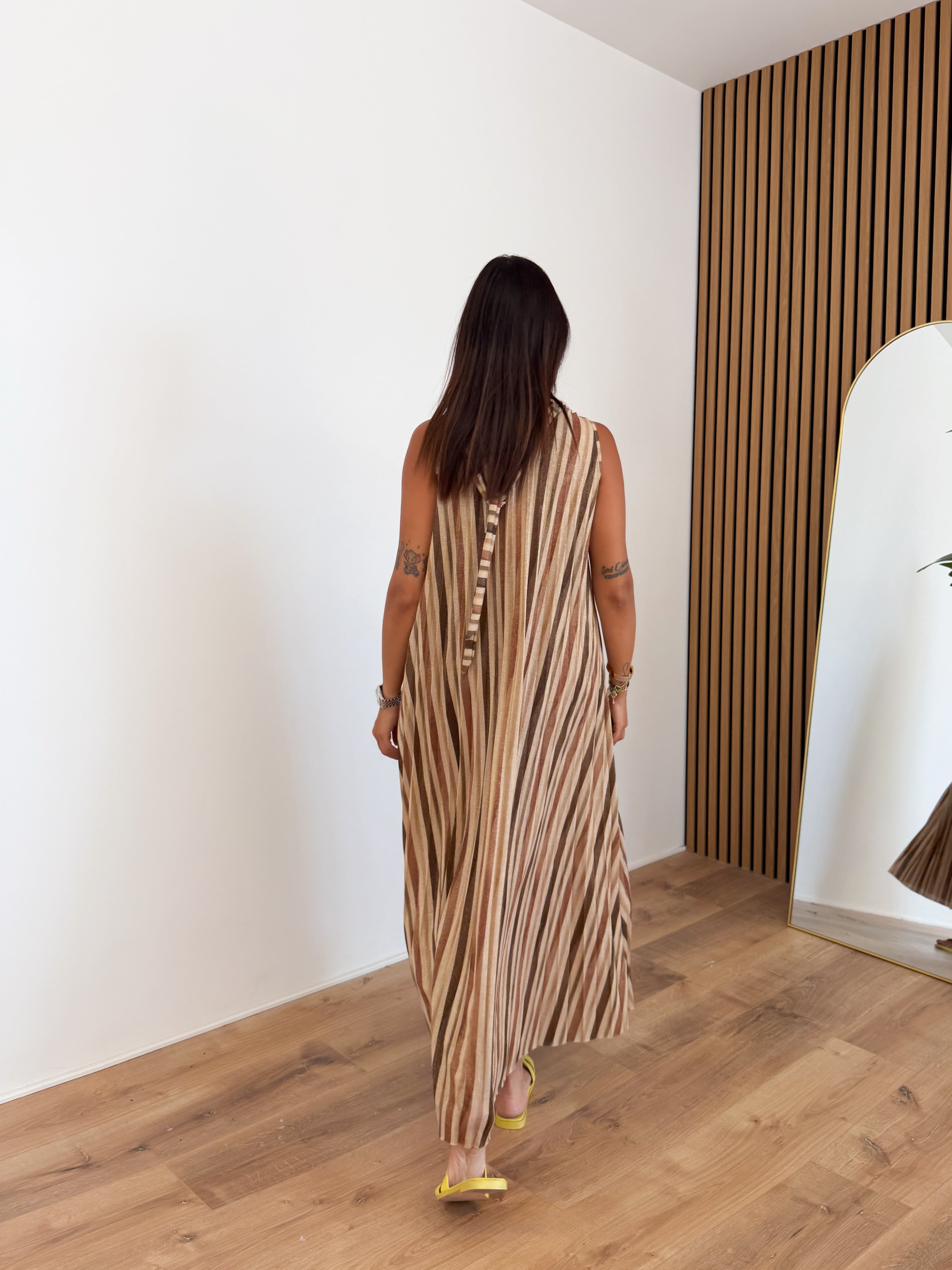 Abito Ventaglio - Marrone Beige