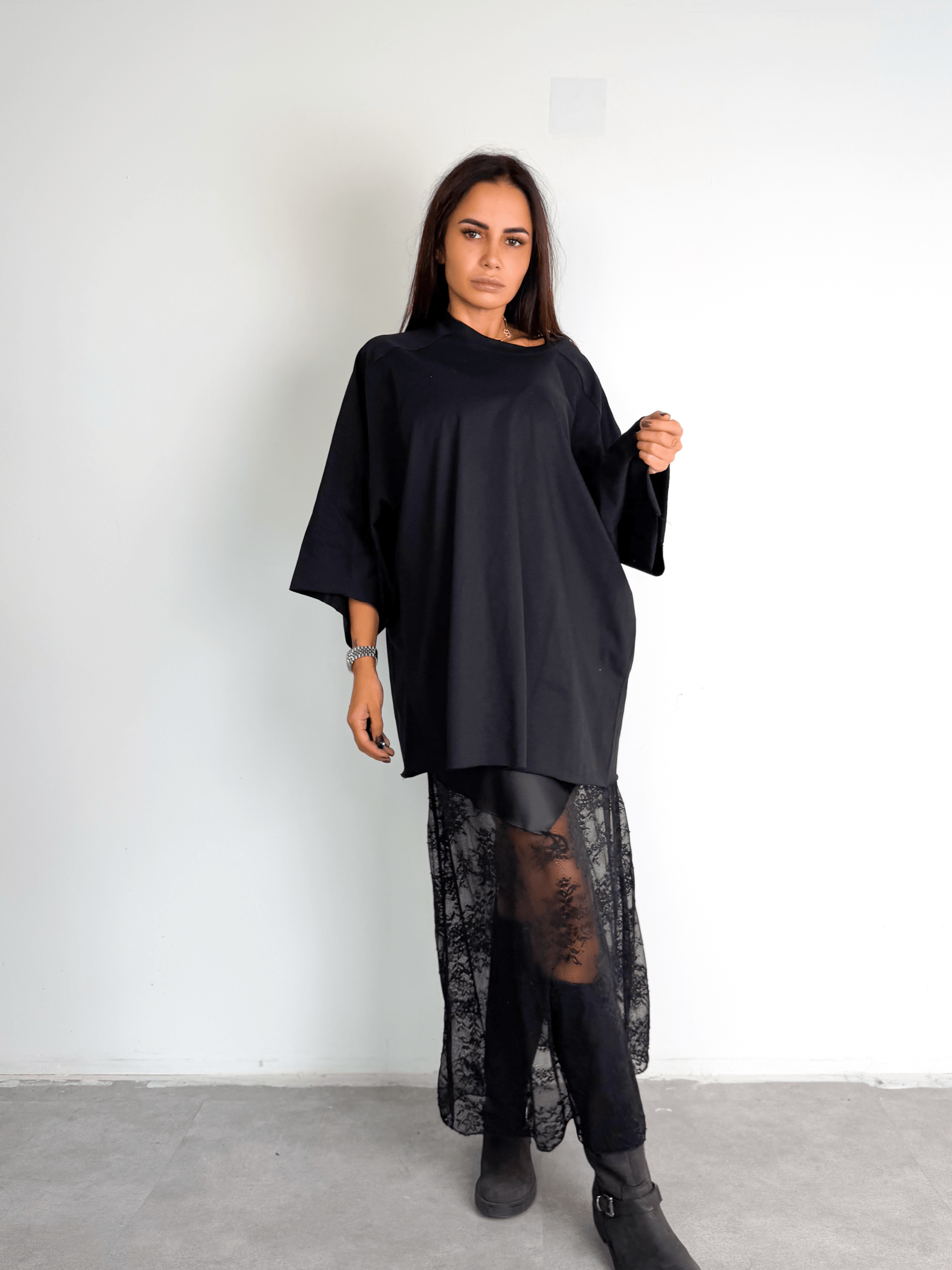 Gonna Rasata Pizzo - Nera - SAINTH