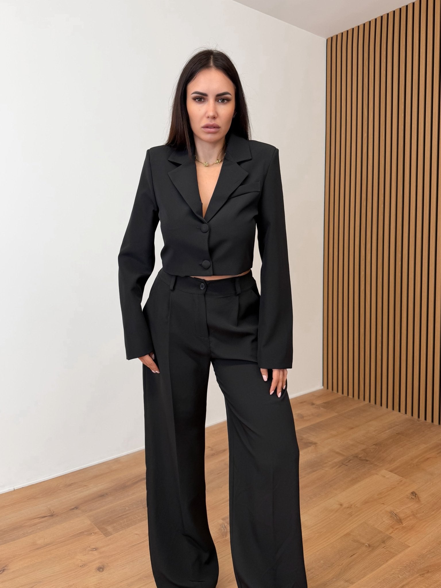 Completo Tailleur Cropped - Nero - SAINTH