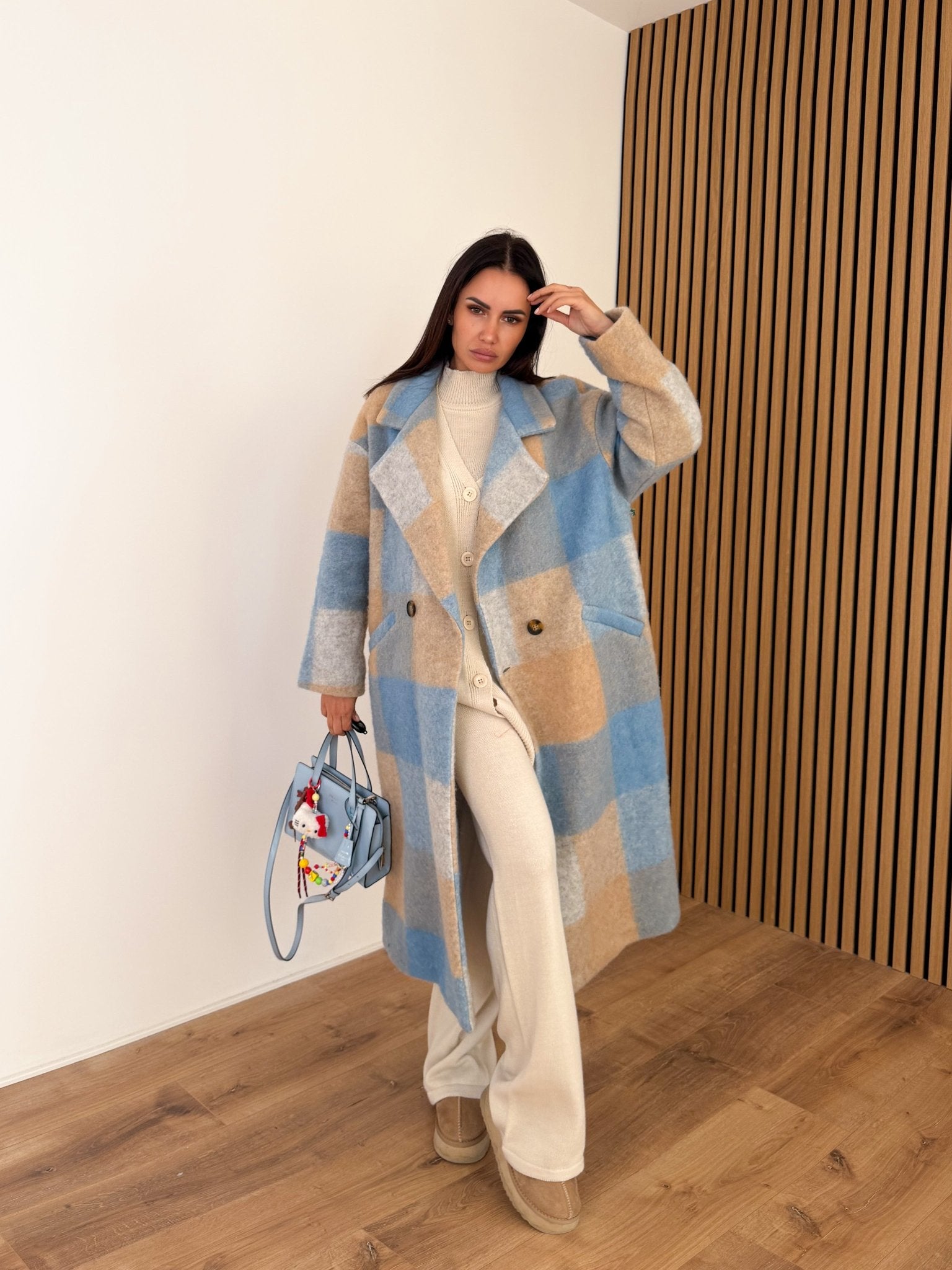 Cappotto Lusso - Celeste e Camel - SAINTH