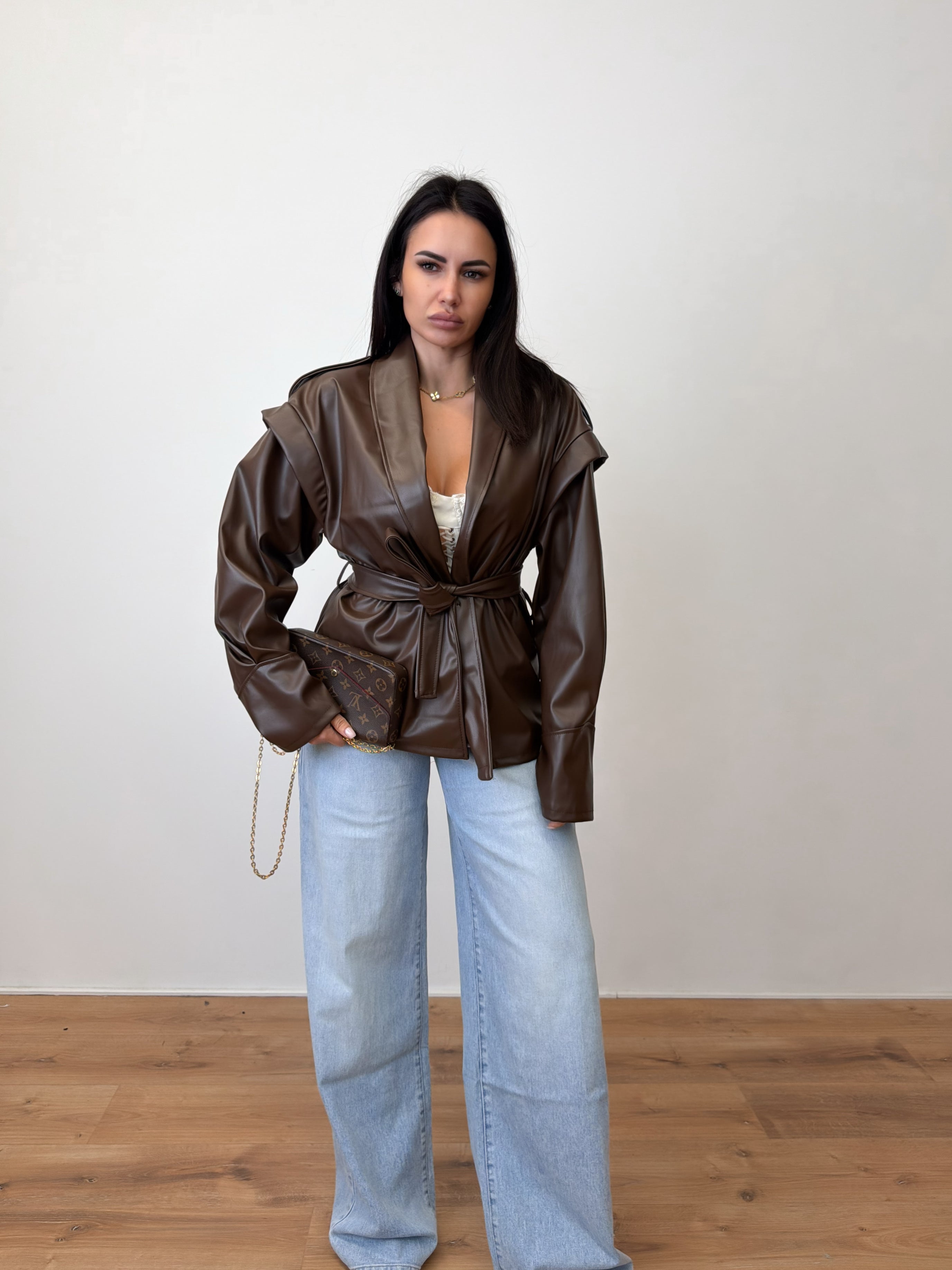 Cappotto Leather - Marrone