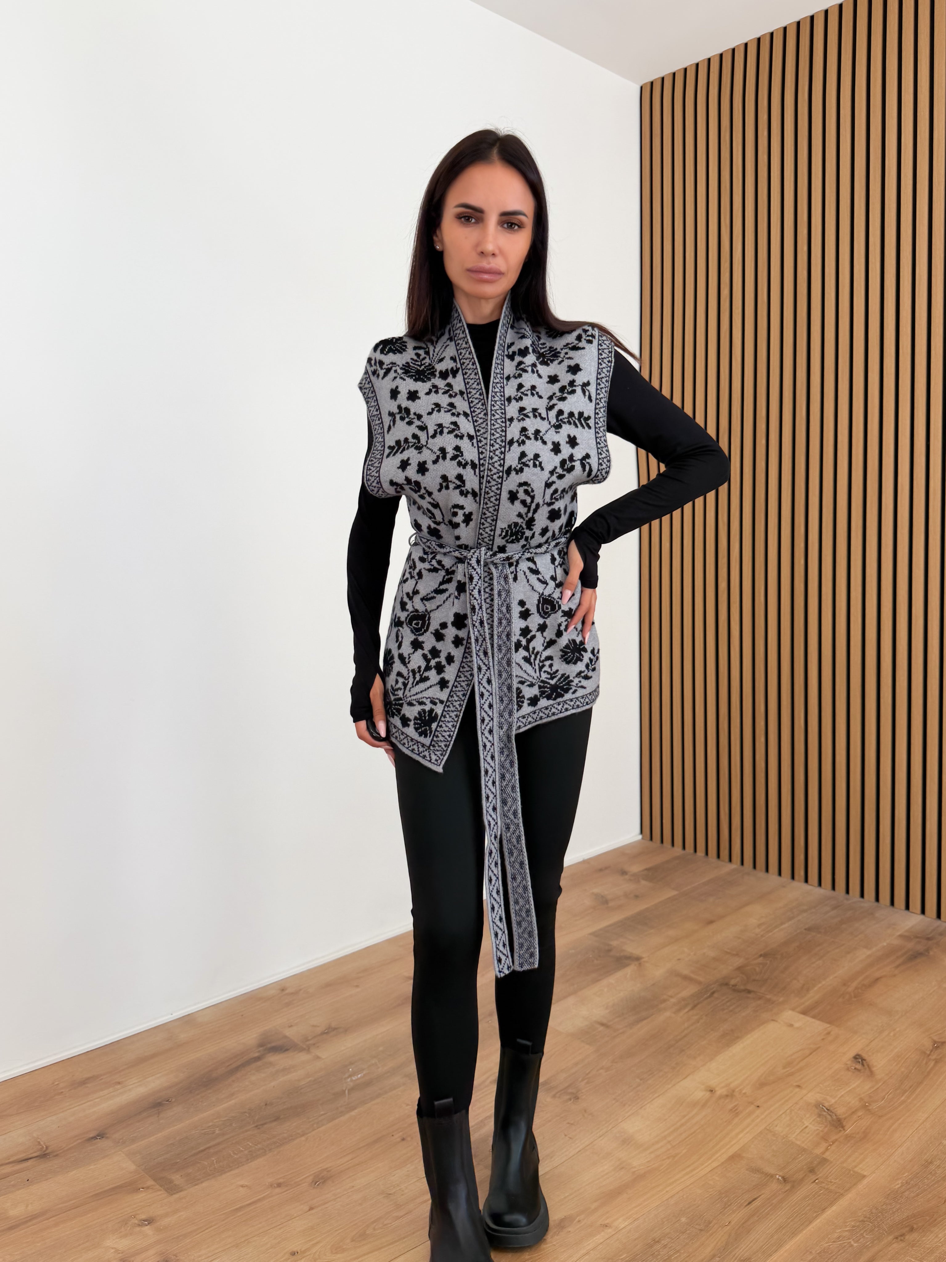 Gilet Ricamato - Grigio