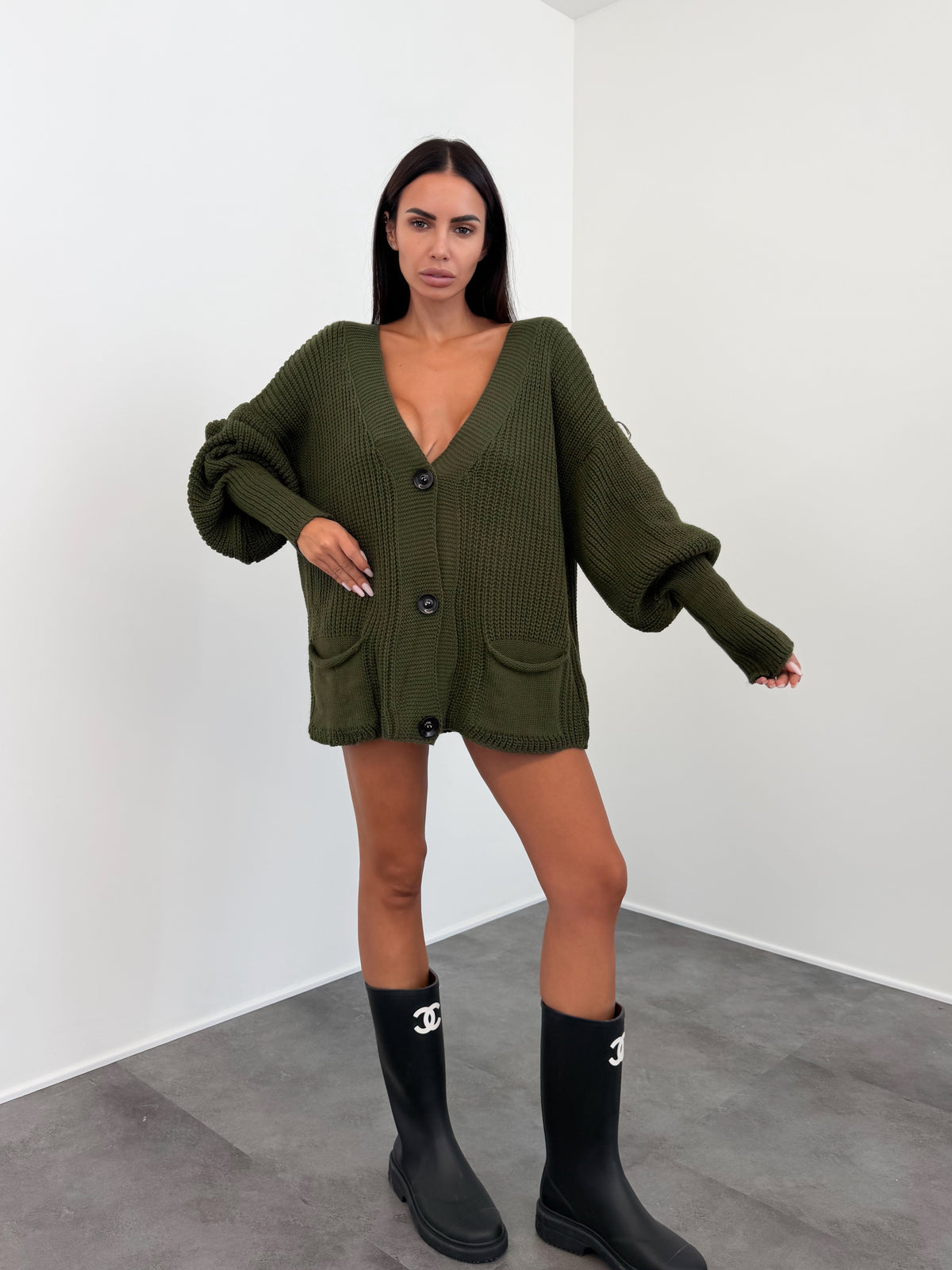 Maxi Cardigan - Army Green