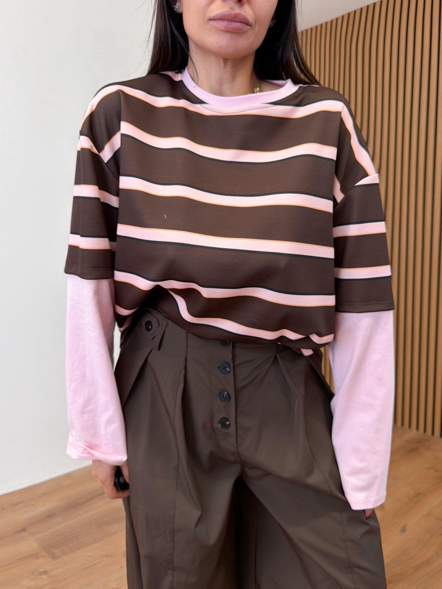 Maglia Skater - Marrone e Rosa - SAINTH