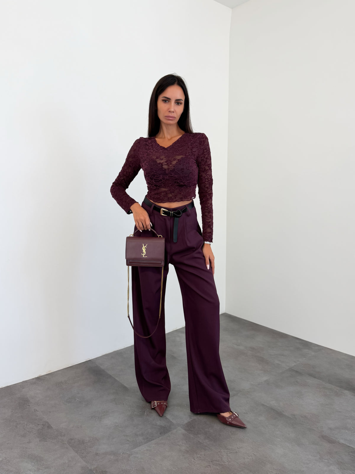 Pantalone + Cintura - Bordeaux