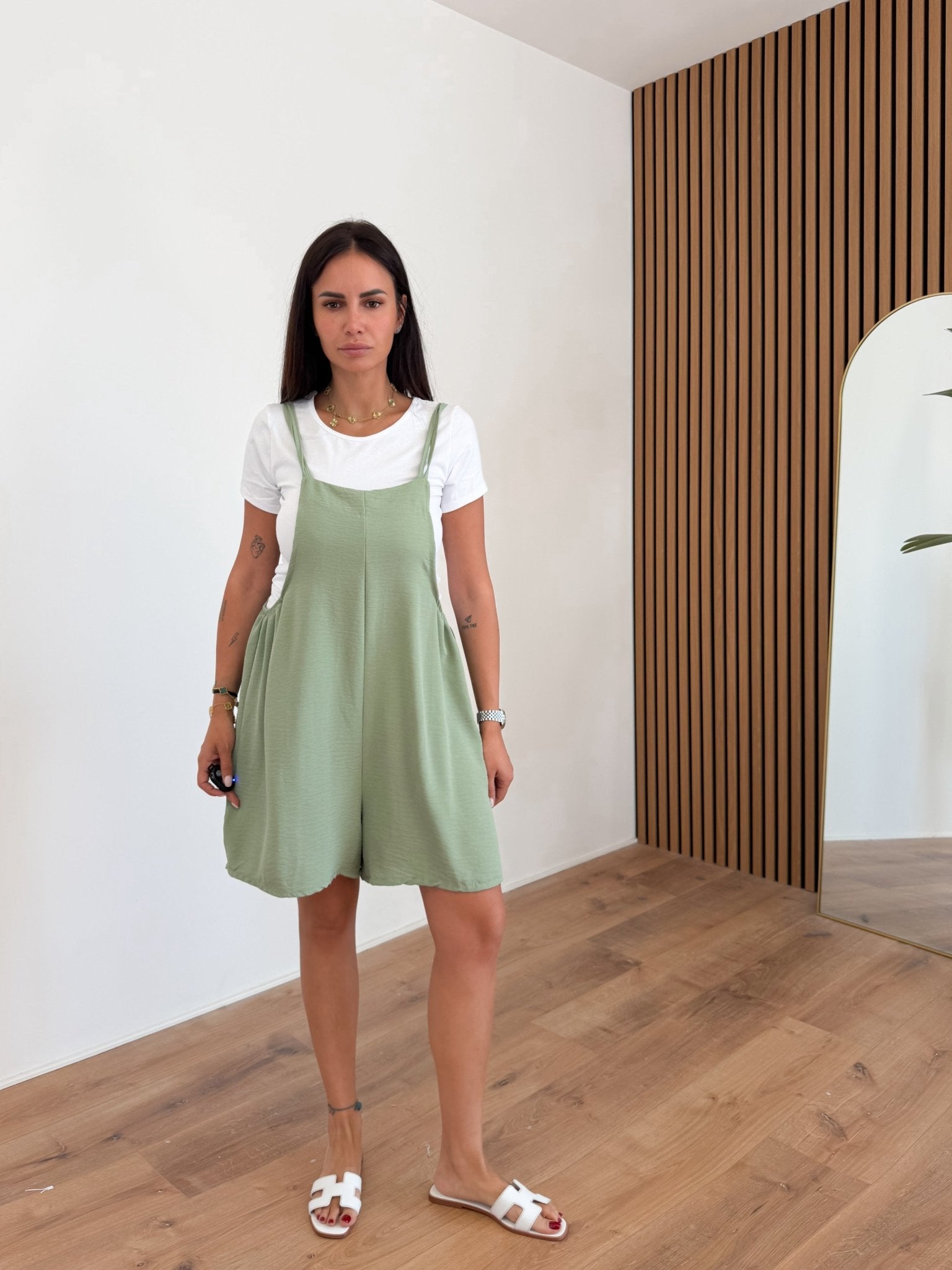 Salopette + T-Shirt Nancy - Army Green - SAINTH