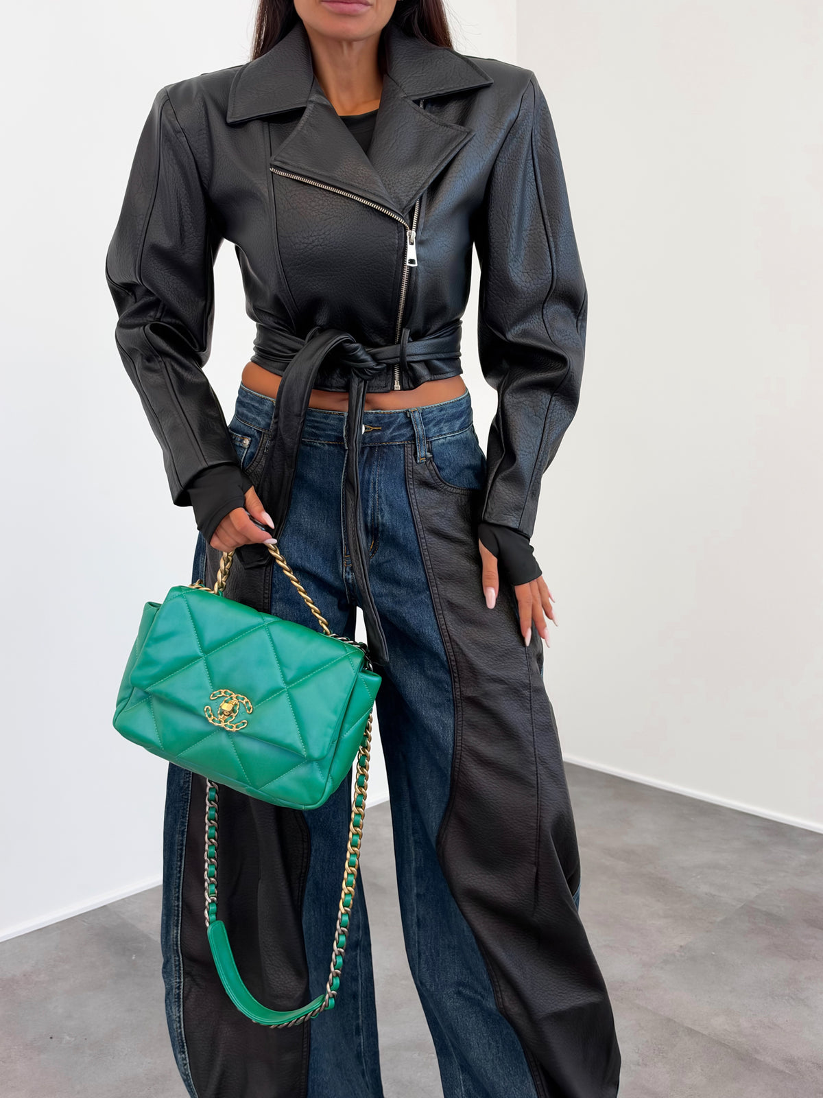 Biker Crop Just - Nero