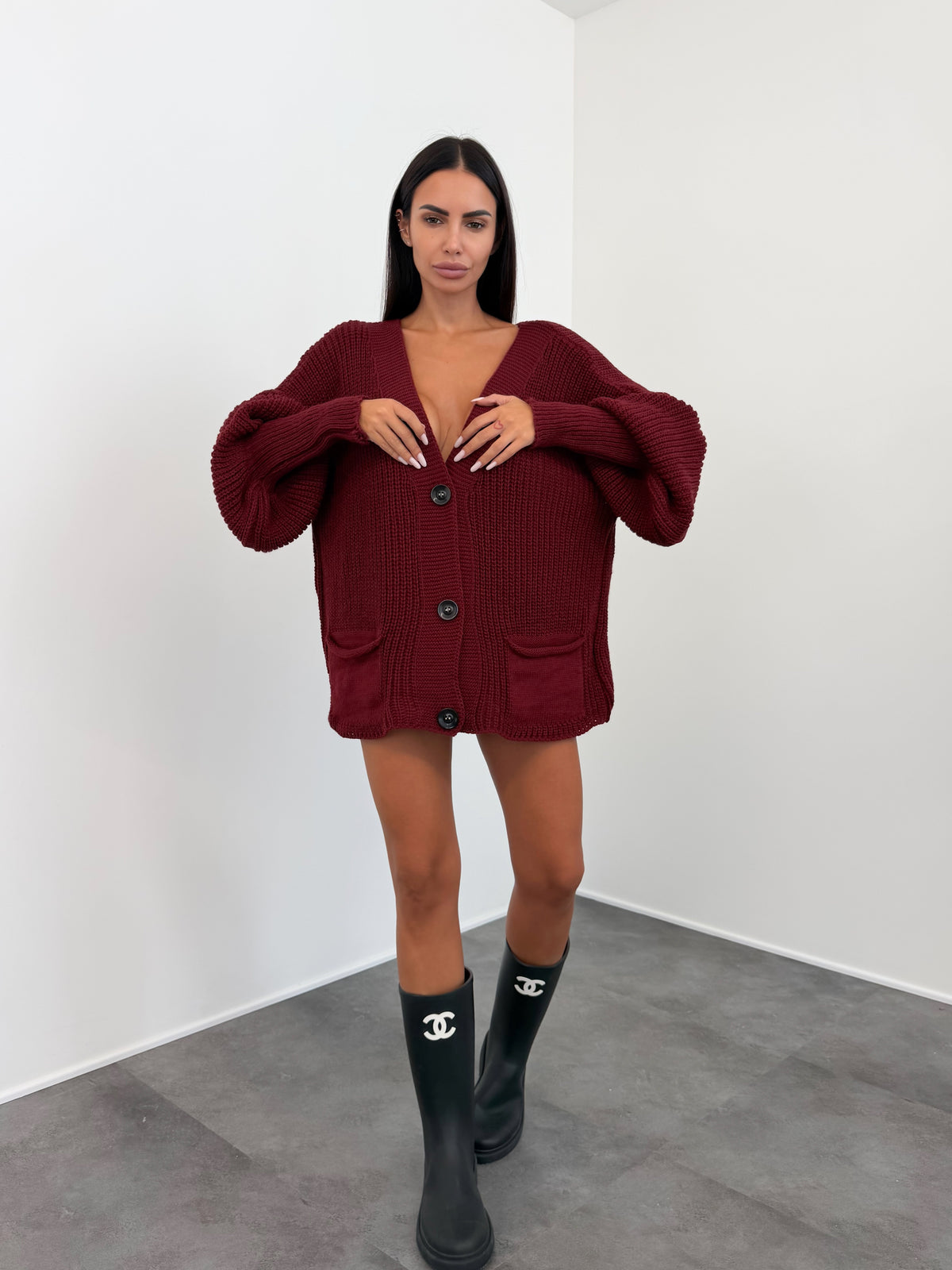 Maxi Cardigan - Bordeaux