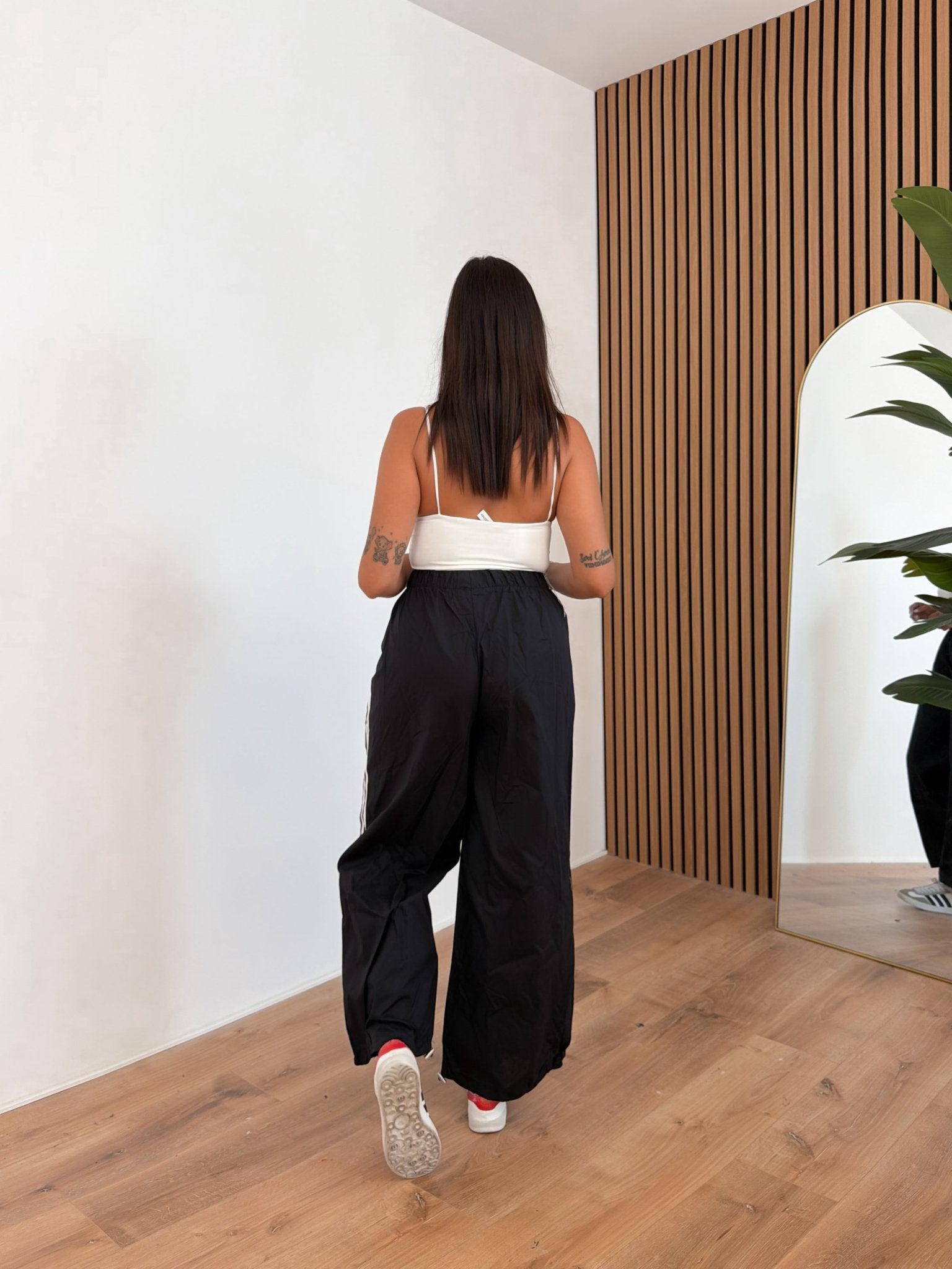 Pantalone Parachute - Nero Bianco - SAINTH