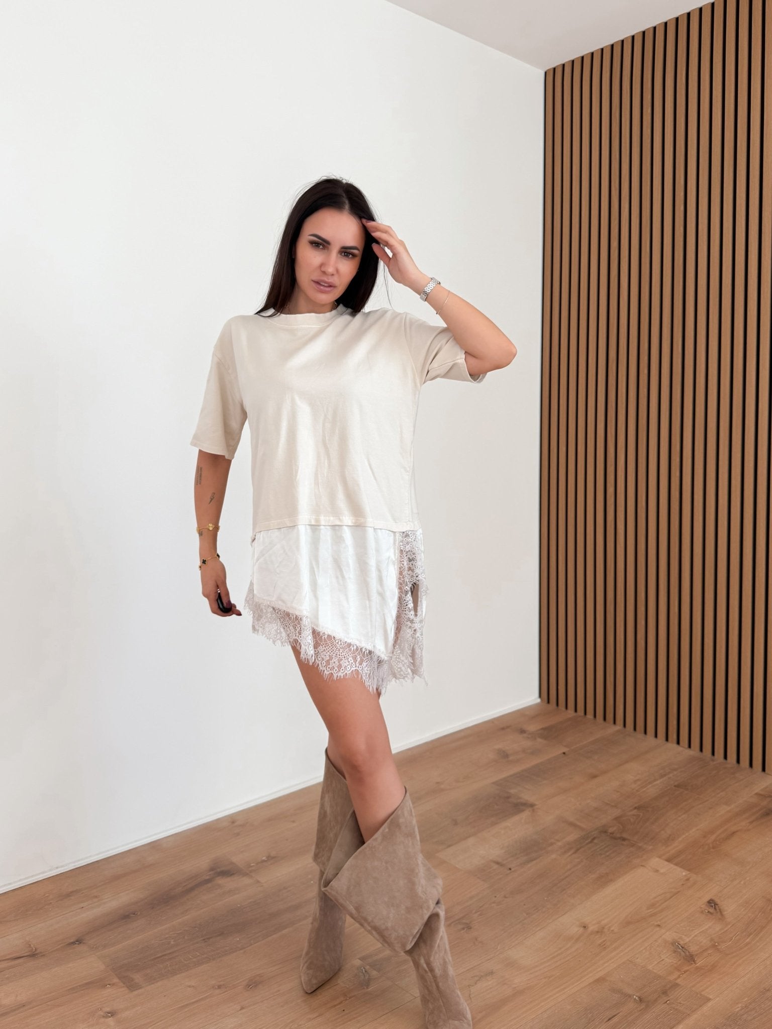 Maglia Abito Pizzo - Burro - SAINTH