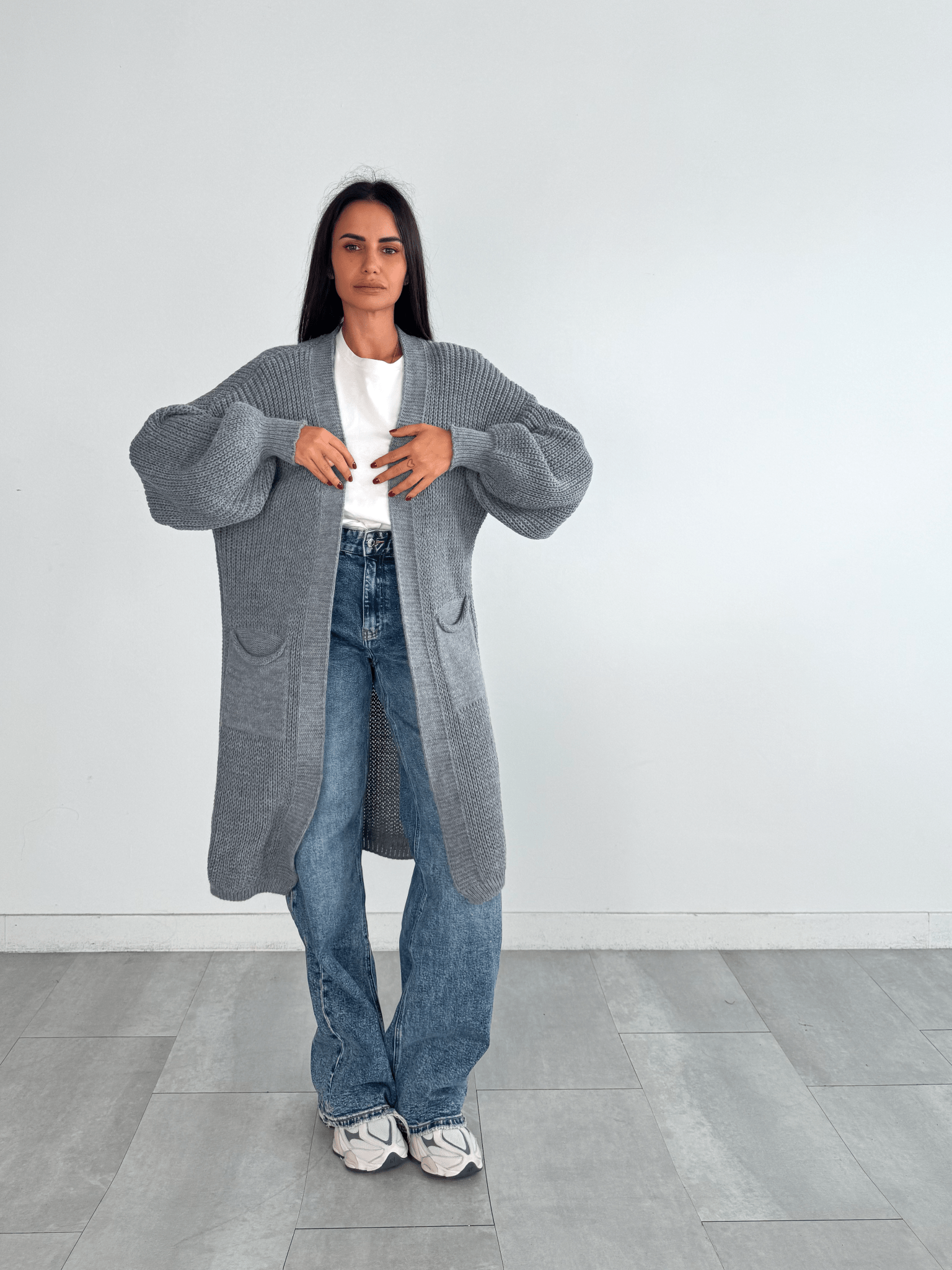 Cardigan Flamingo - Grigio - SAINTH