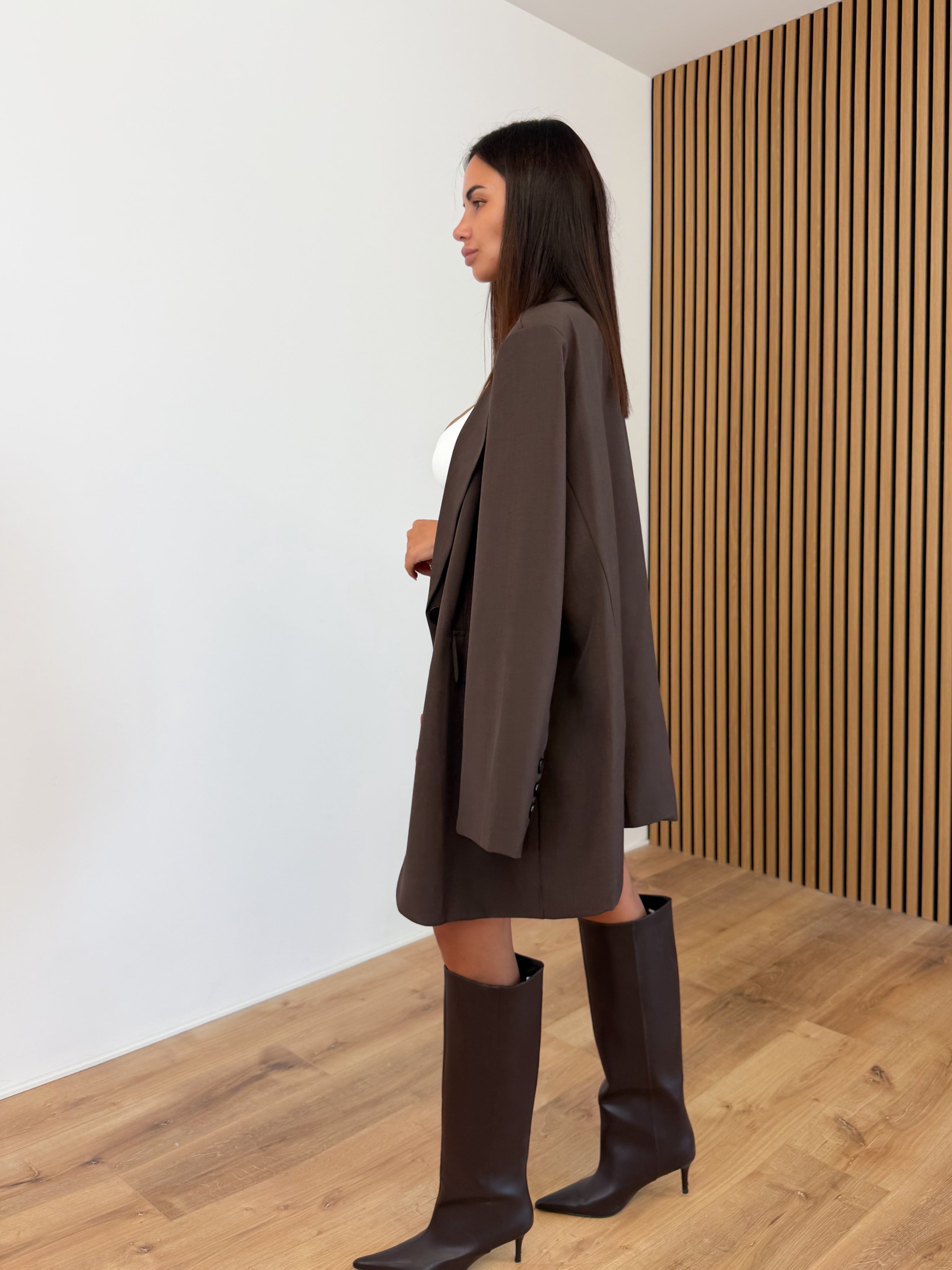 Blazer Simply Over - Marrone