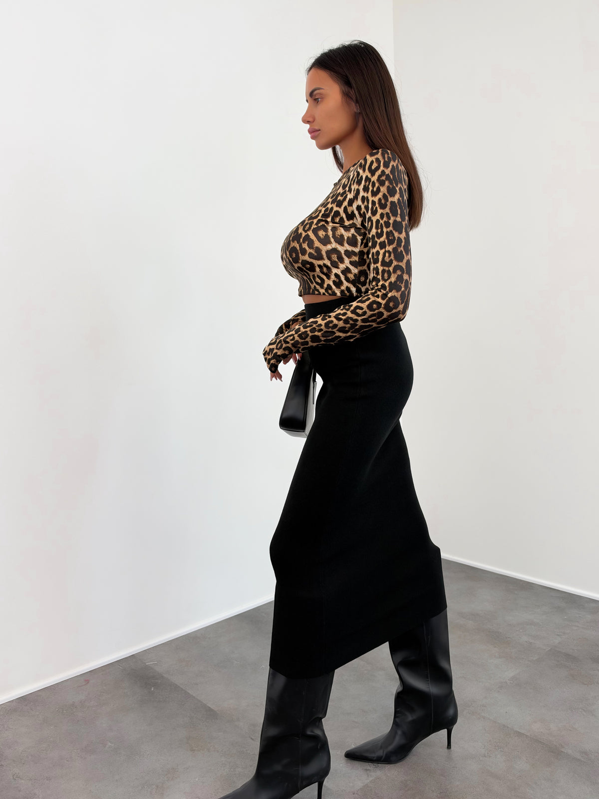 Maglia Crop Simply - Leopardata