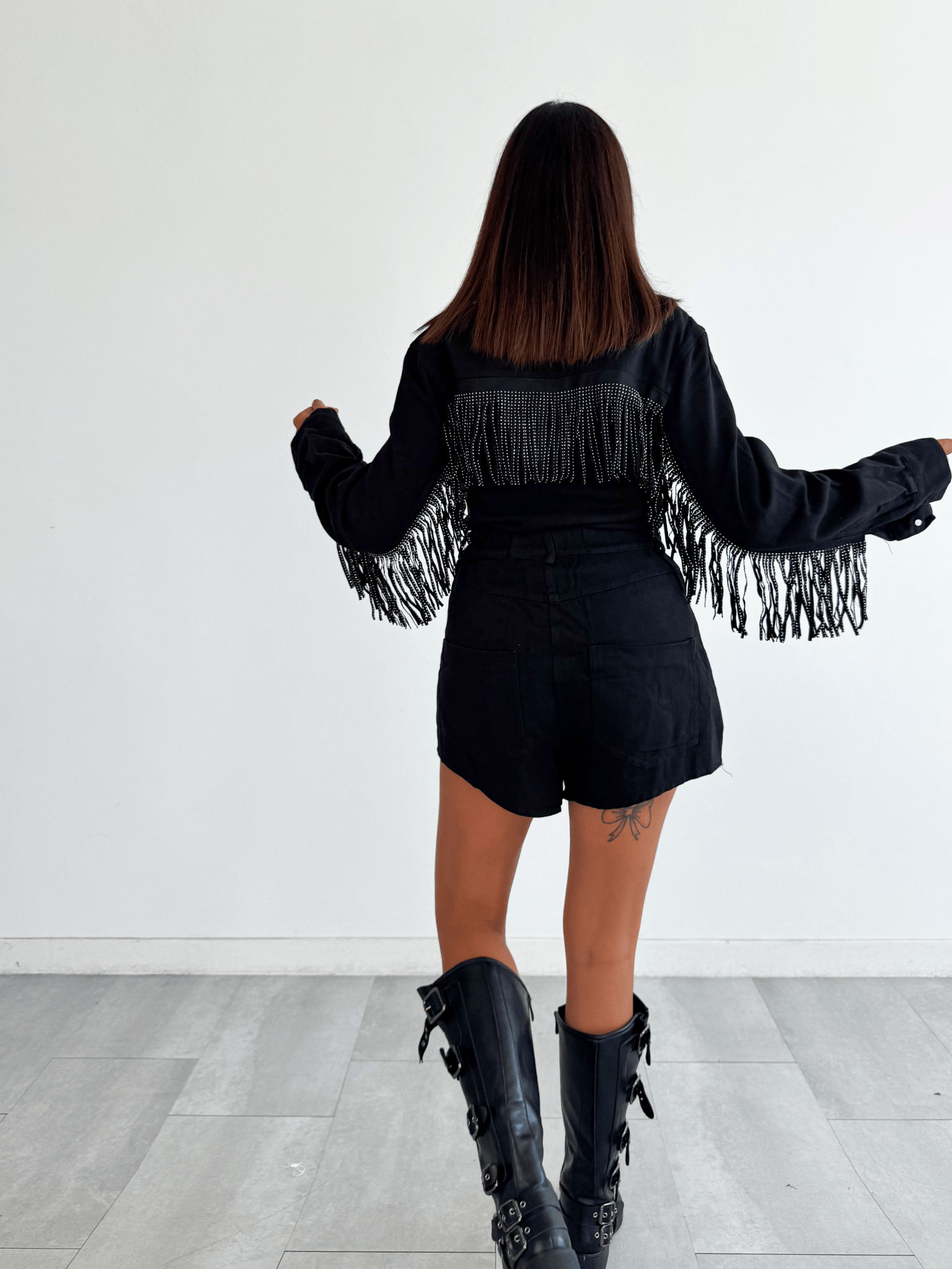 Salopette Frange - Nera - SAINTH