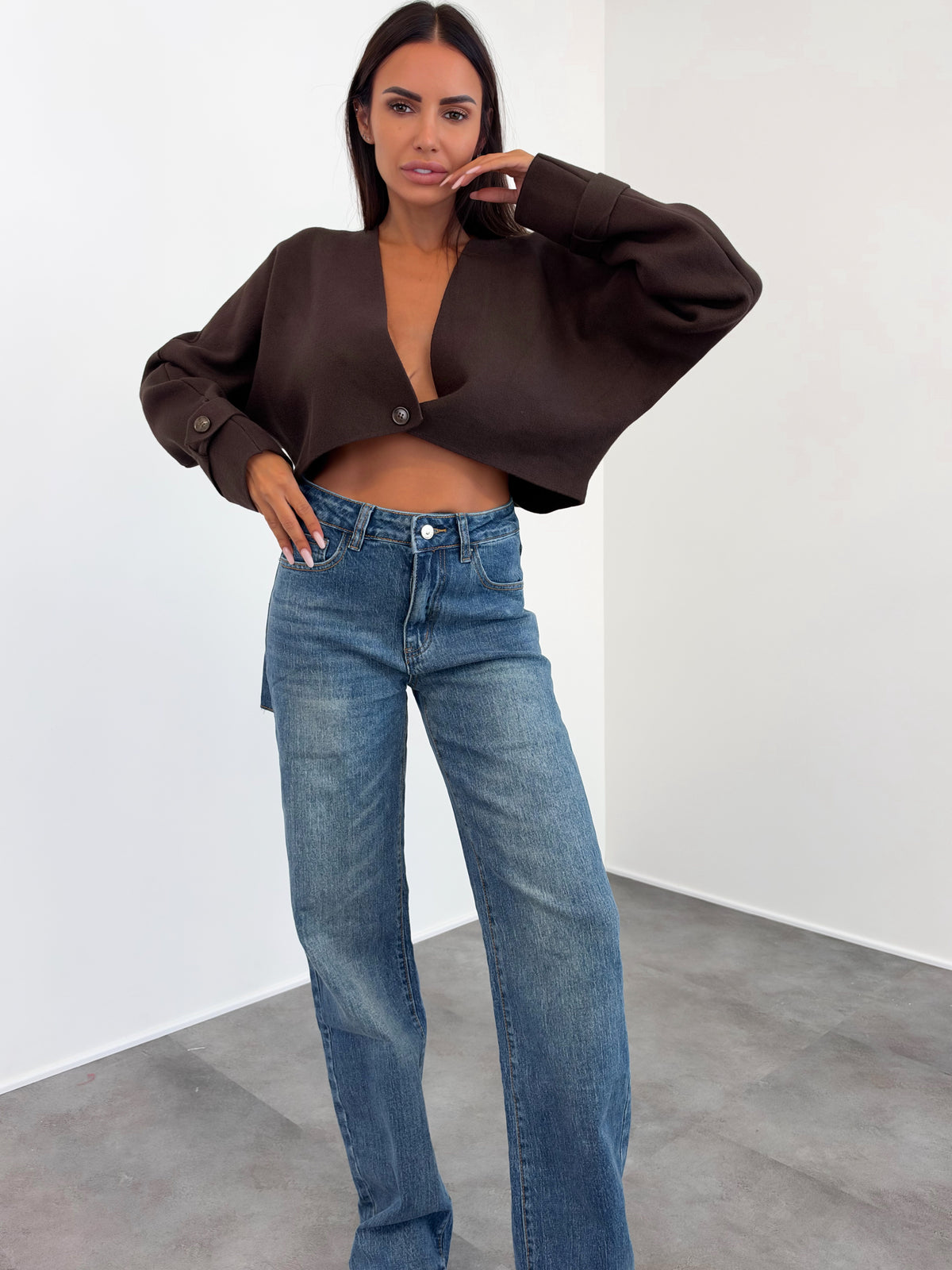 Cardigan Fibbia - Marrone