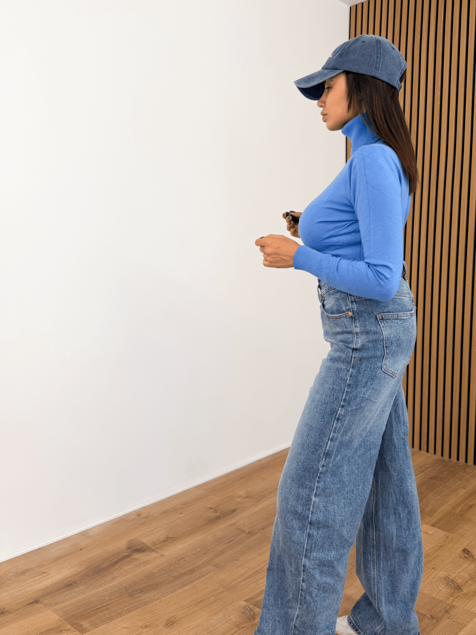 Pull Collo Alto - Azzurro - SAINTH