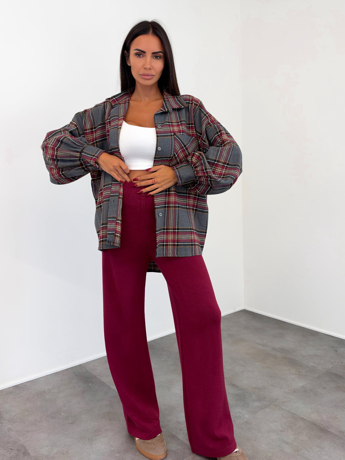 Camicia Factory - Grigia Bordeaux - SAINTH