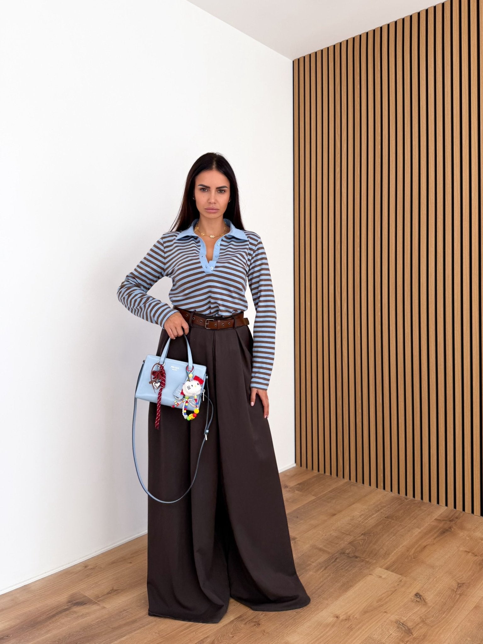 Polo Vespa - Marrone e Celeste - SAINTH