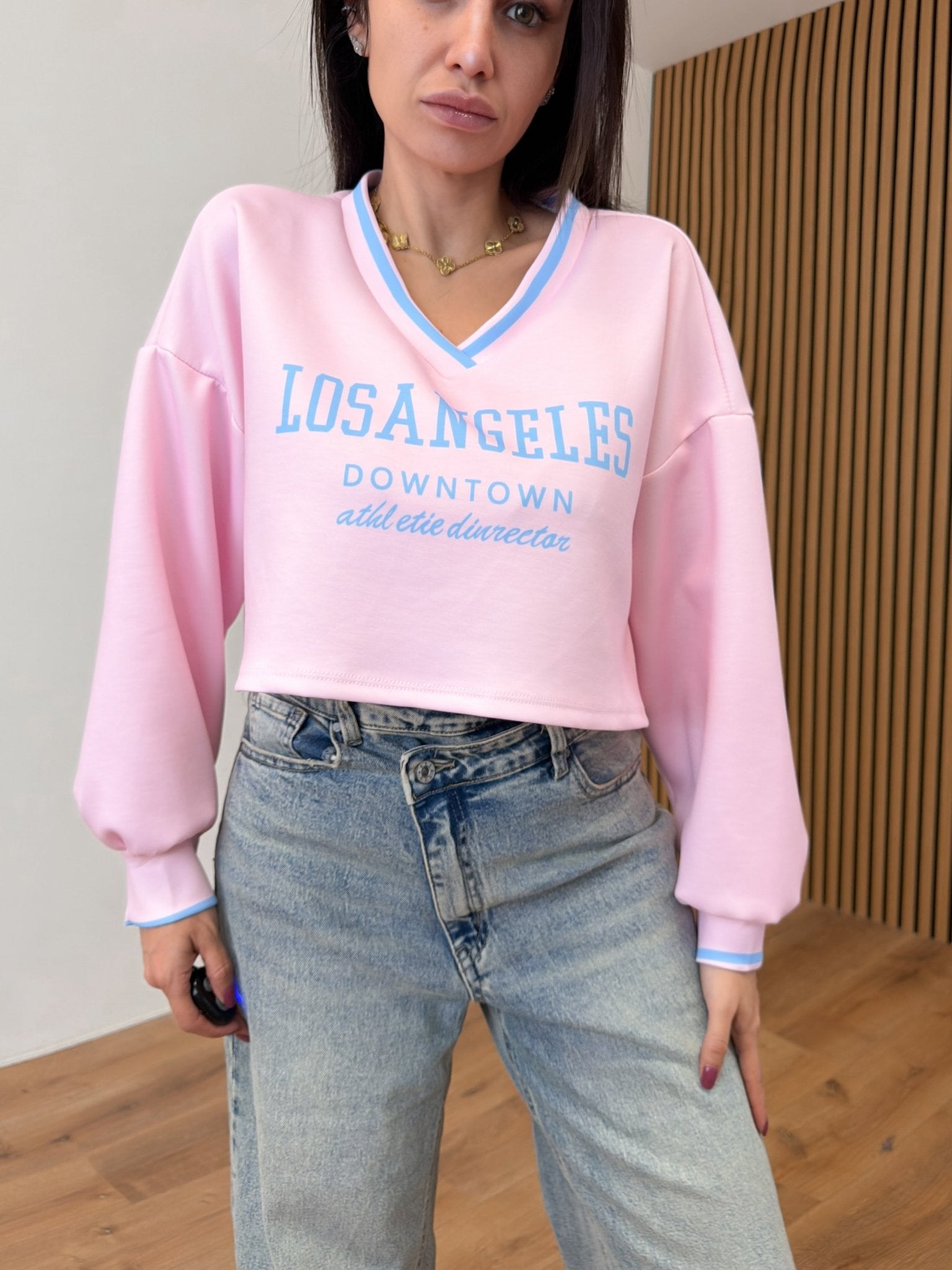 Felpa Crop Town - Rosa - SAINTH