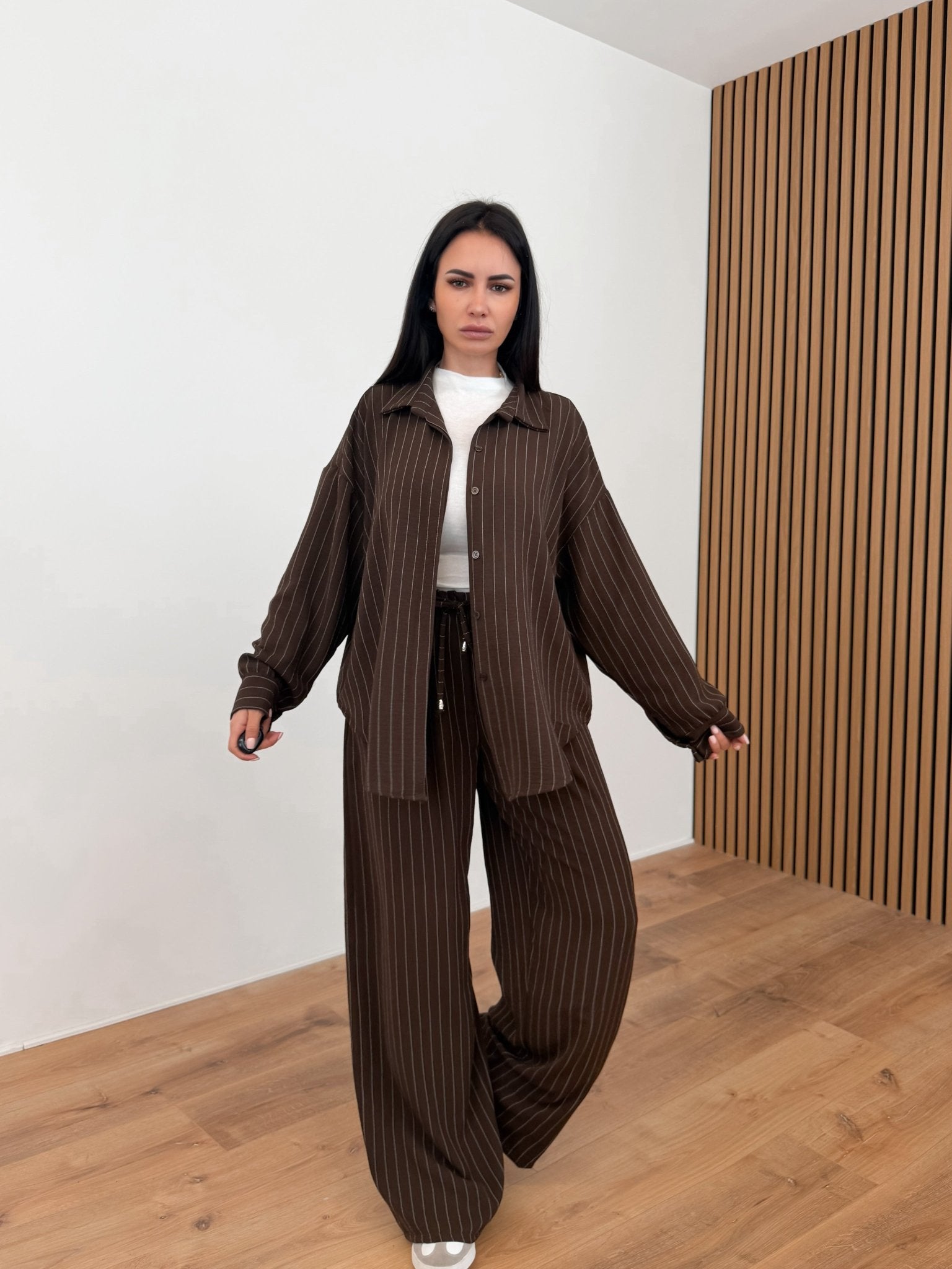 Coordinato Gessato Comfy - Marrone - SAINTH