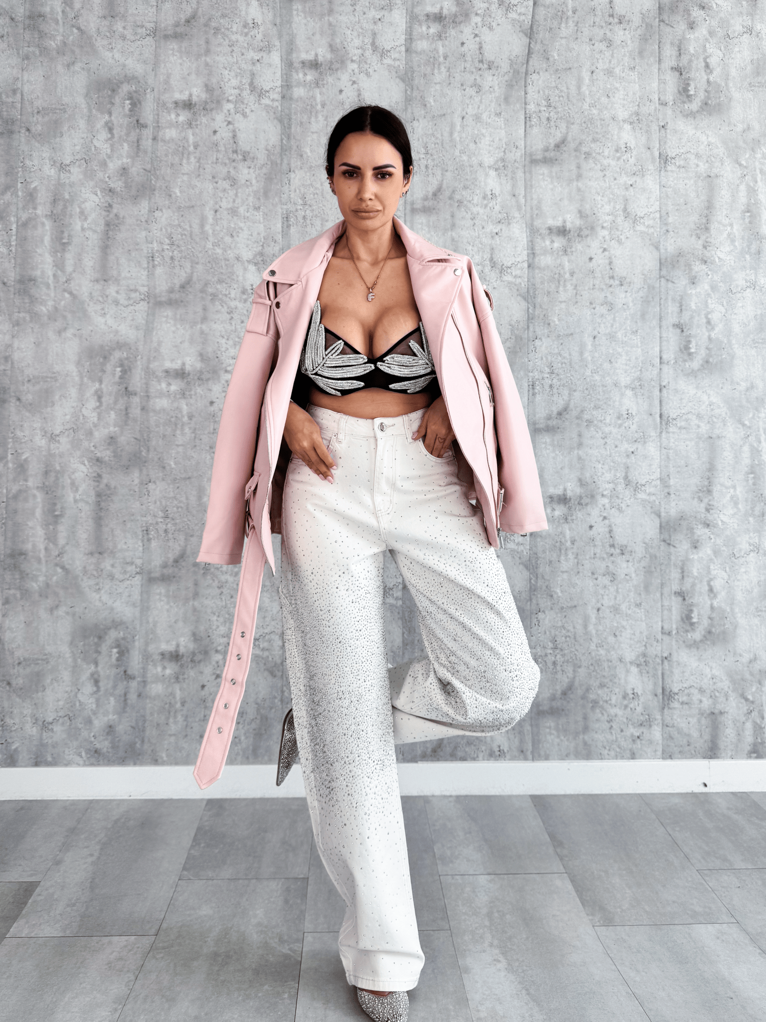 Jeans Baggy Diamonds - Bianco - SAINTH