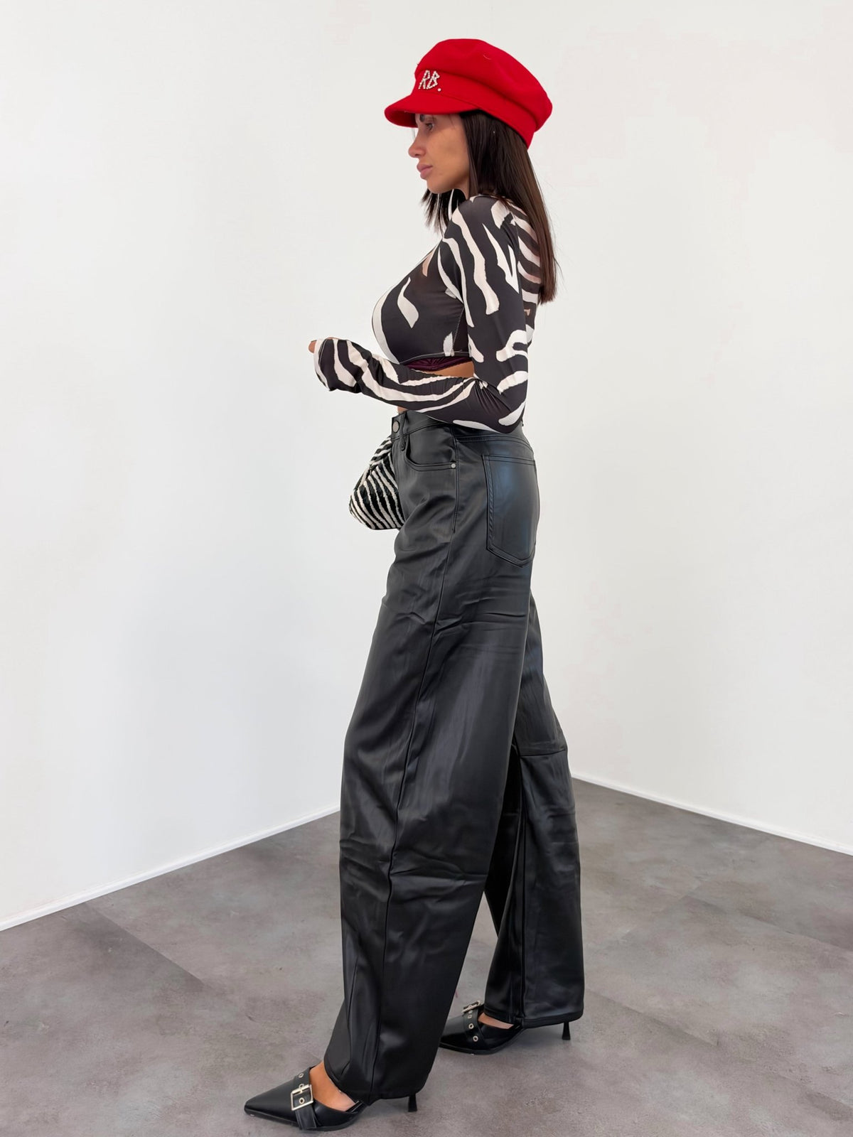 Pantalone Casual Ecopelle - Nero - SAINTH