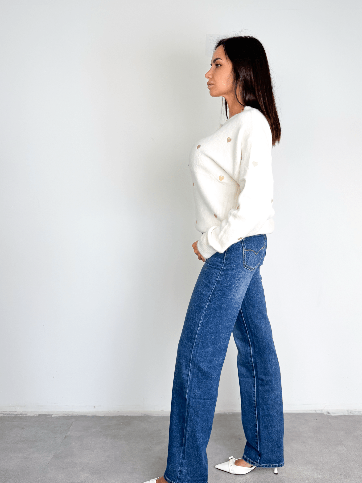 Cardigan Cuoricini - Burro e Oro - SAINTH