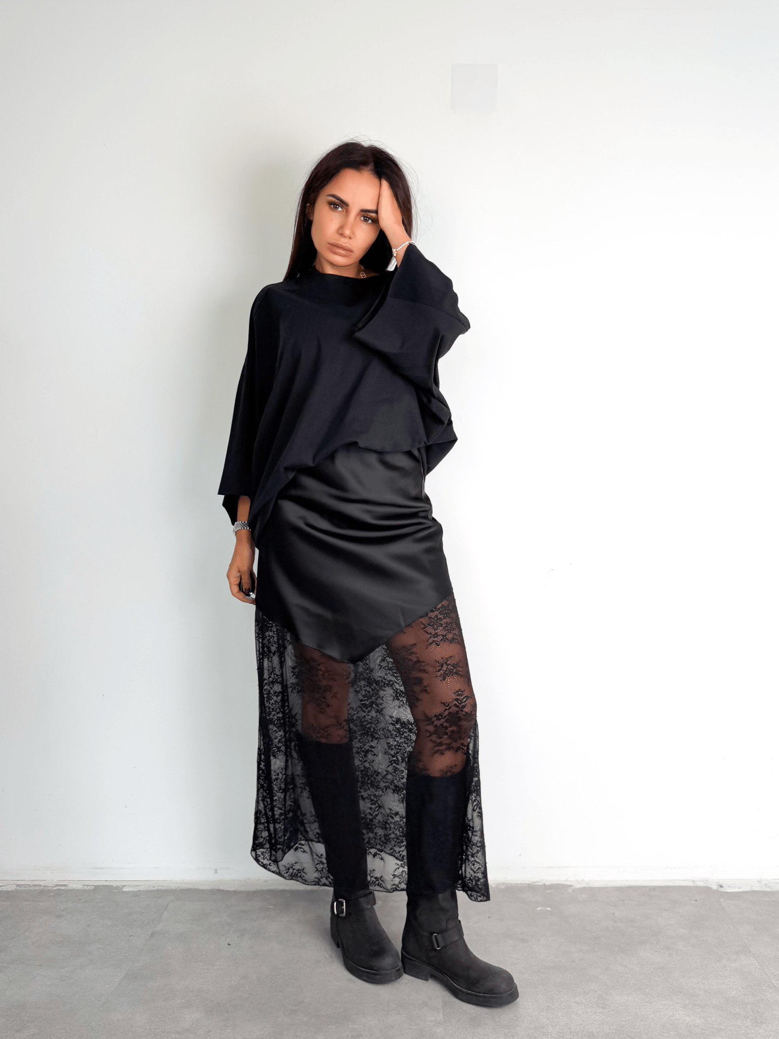 Gonna Rasata Pizzo - Nera - SAINTH