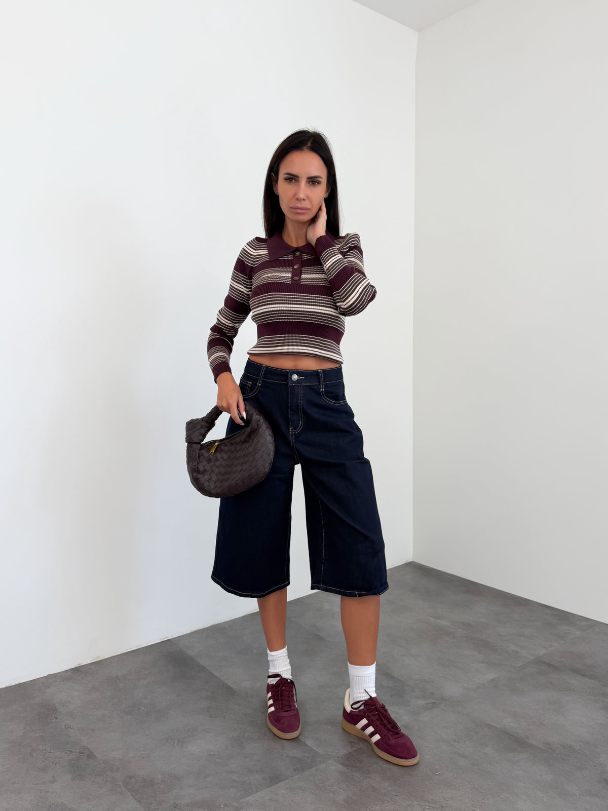Pull Multirighe - Bordeaux