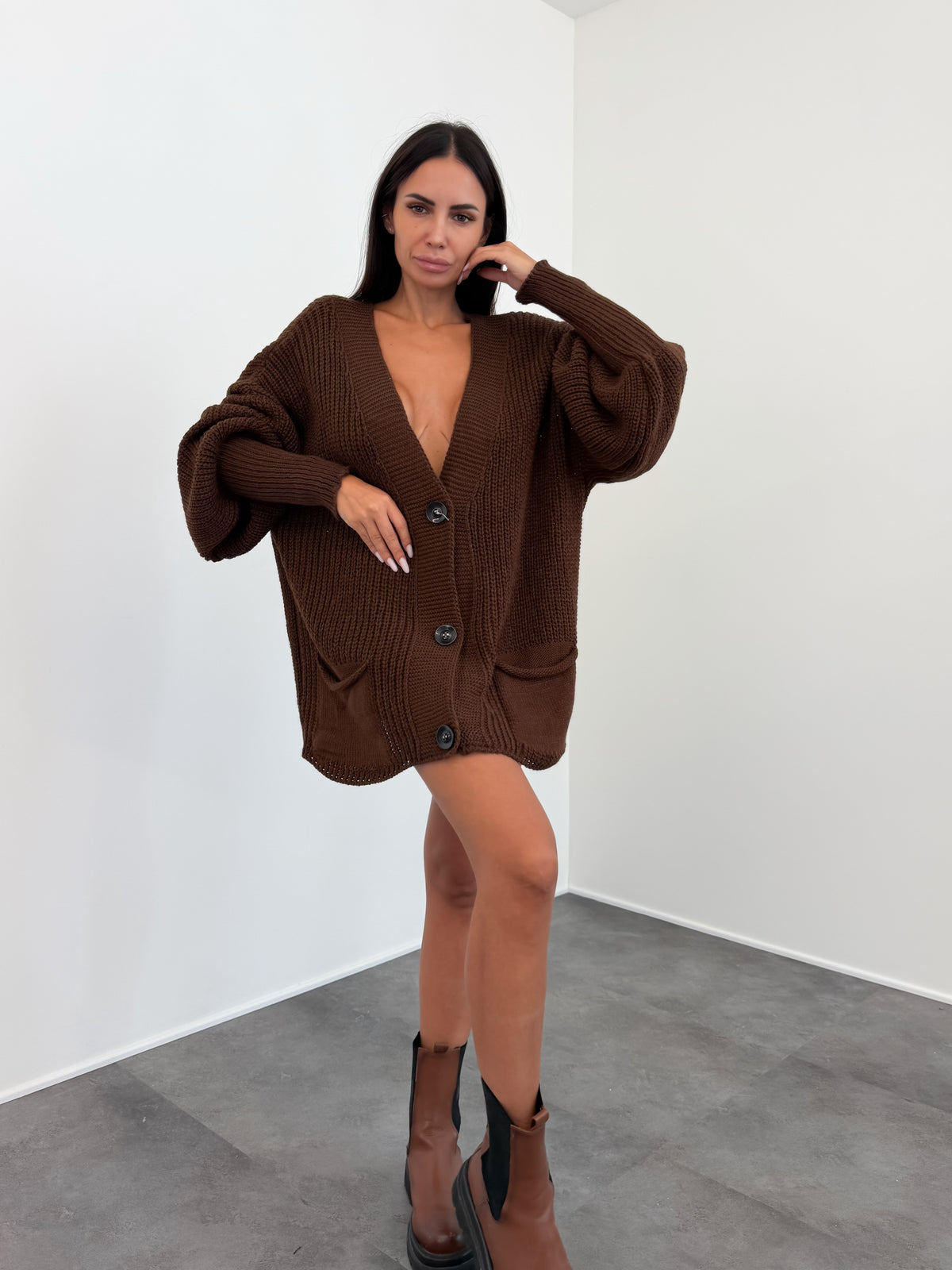Maxi Cardigan - Marrone