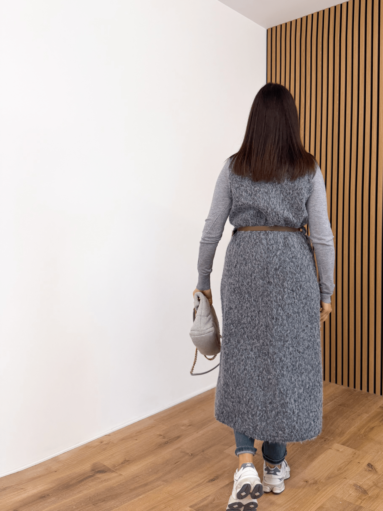 Gilet Long + Cintura - Grigio - SAINTH