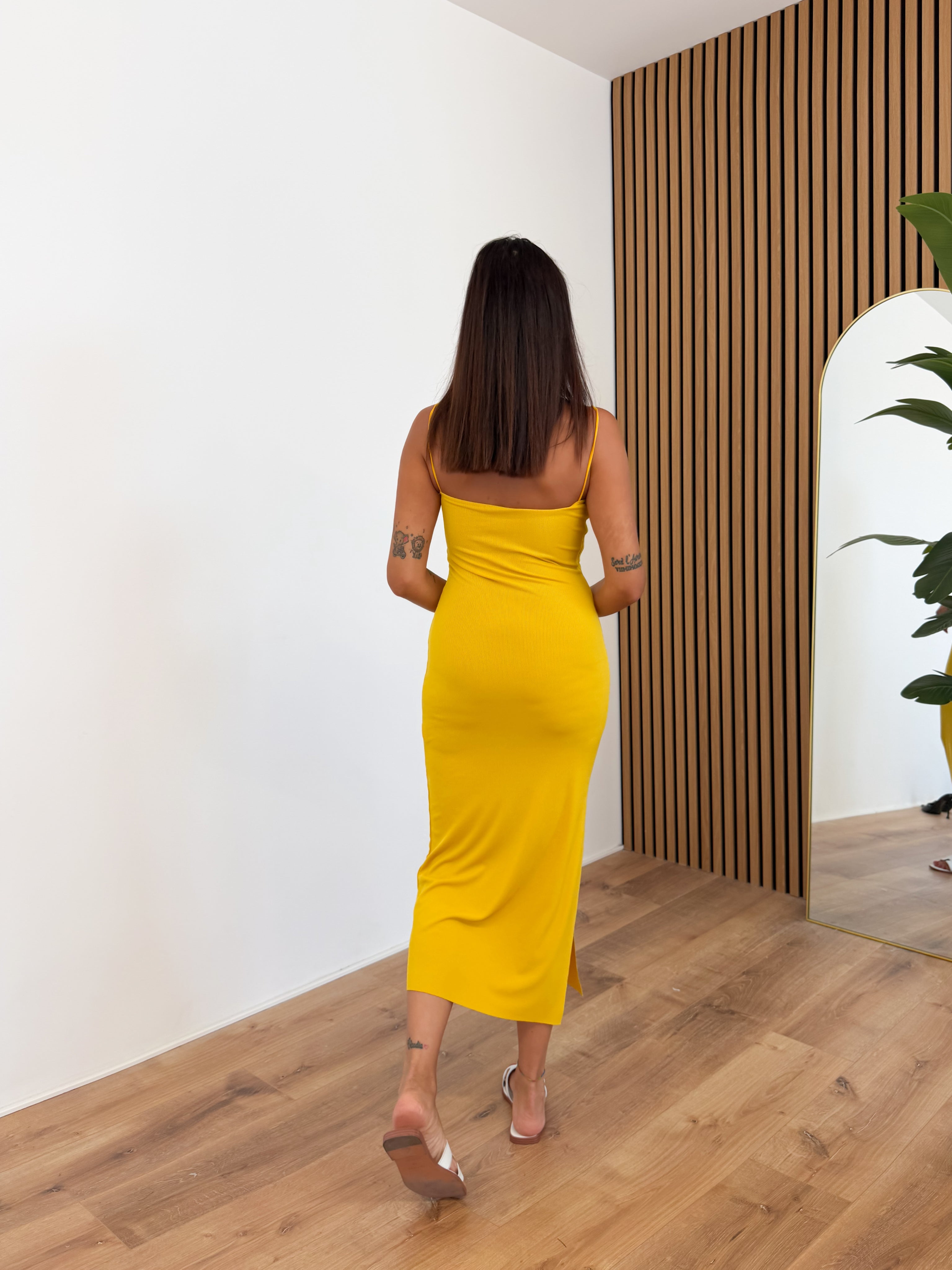 Abito Basic Costine - Giallo Ocra