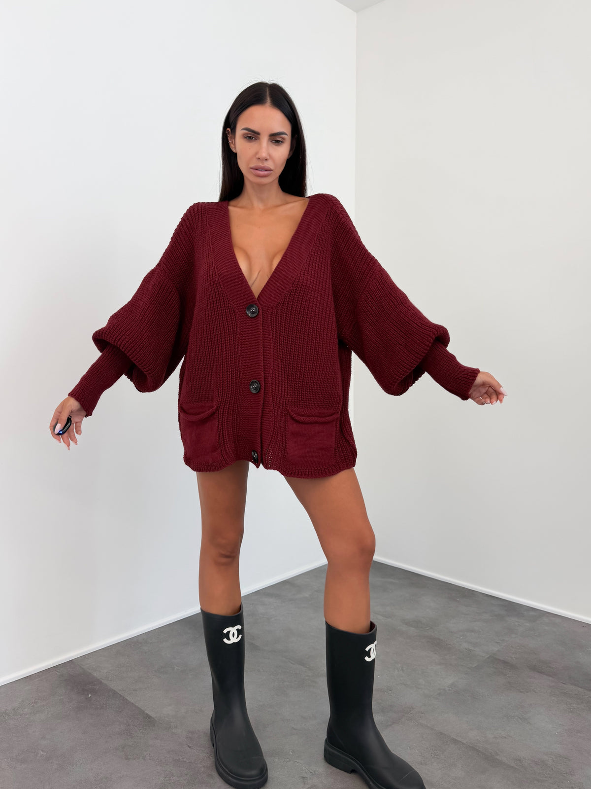 Maxi Cardigan - Bordeaux