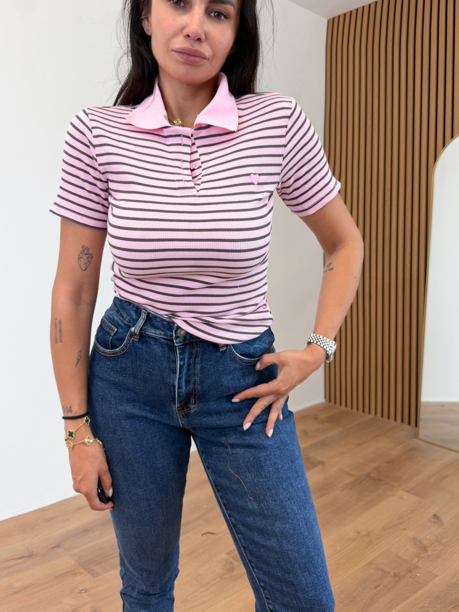 Polo Border - Rosa - SAINTH